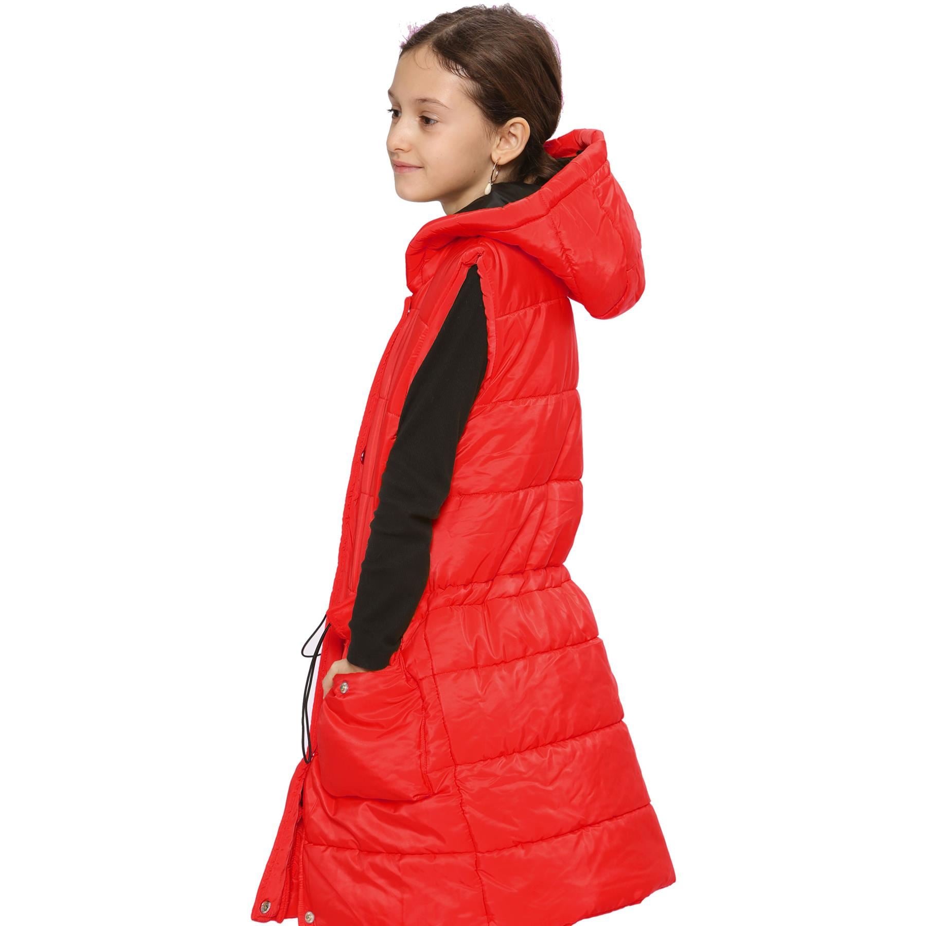 Kids Girls Oversized Gilet Long Line Style Jacket