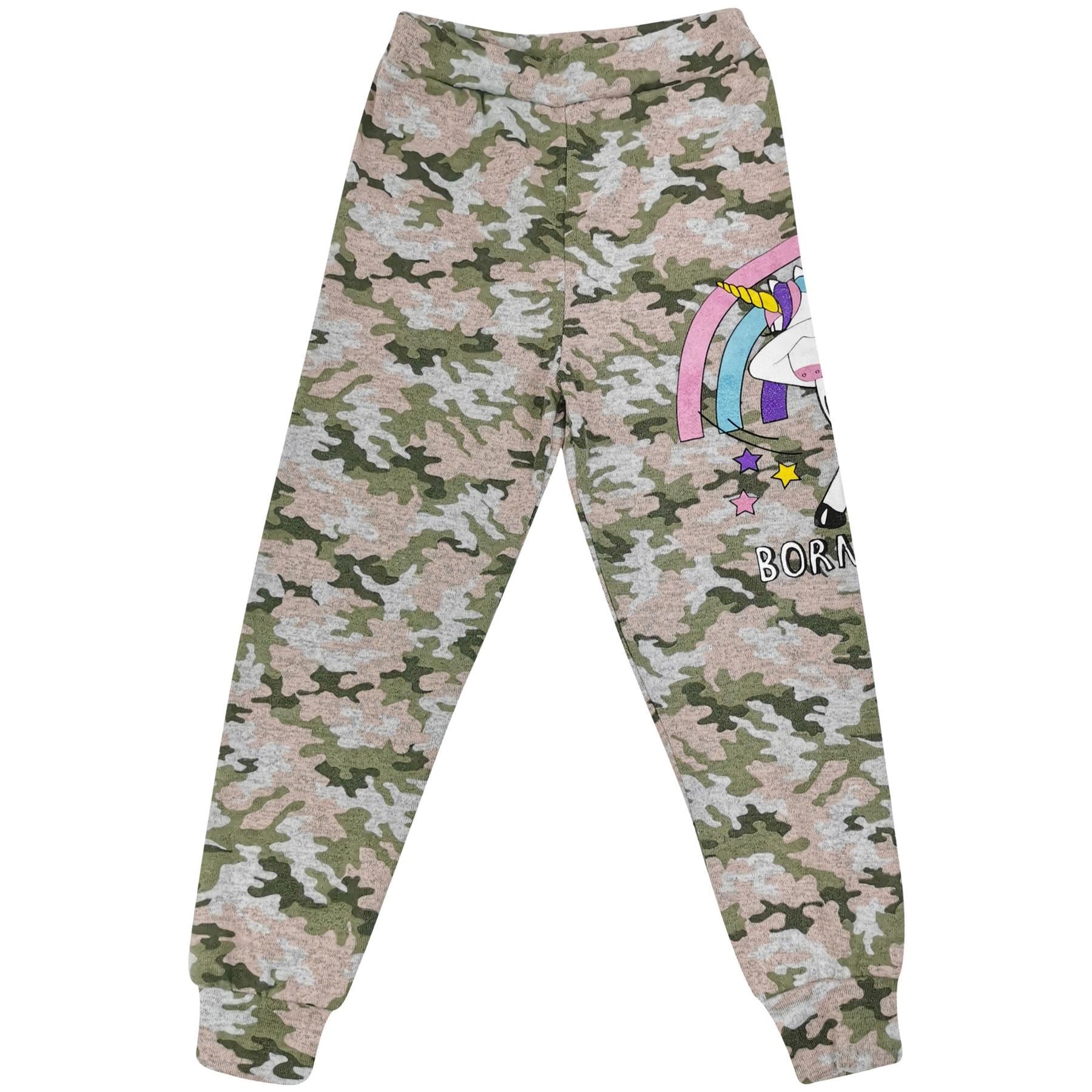 Kids Girls Rainbow Unicorn Dab Floss Hooded Top & Legging Set