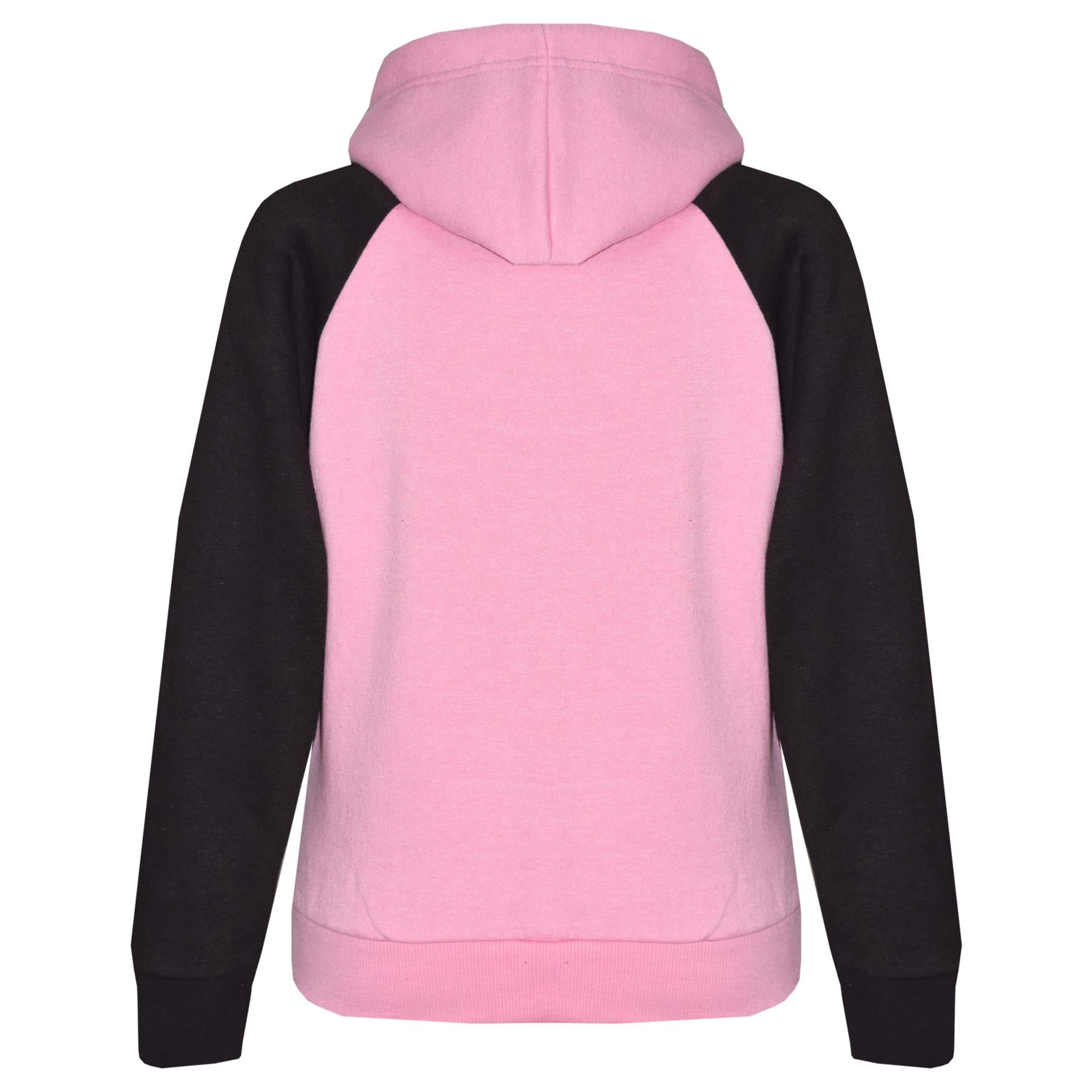 Kids Girls Pedal Power Print Hooded Baby Pink & Black Tracksuit