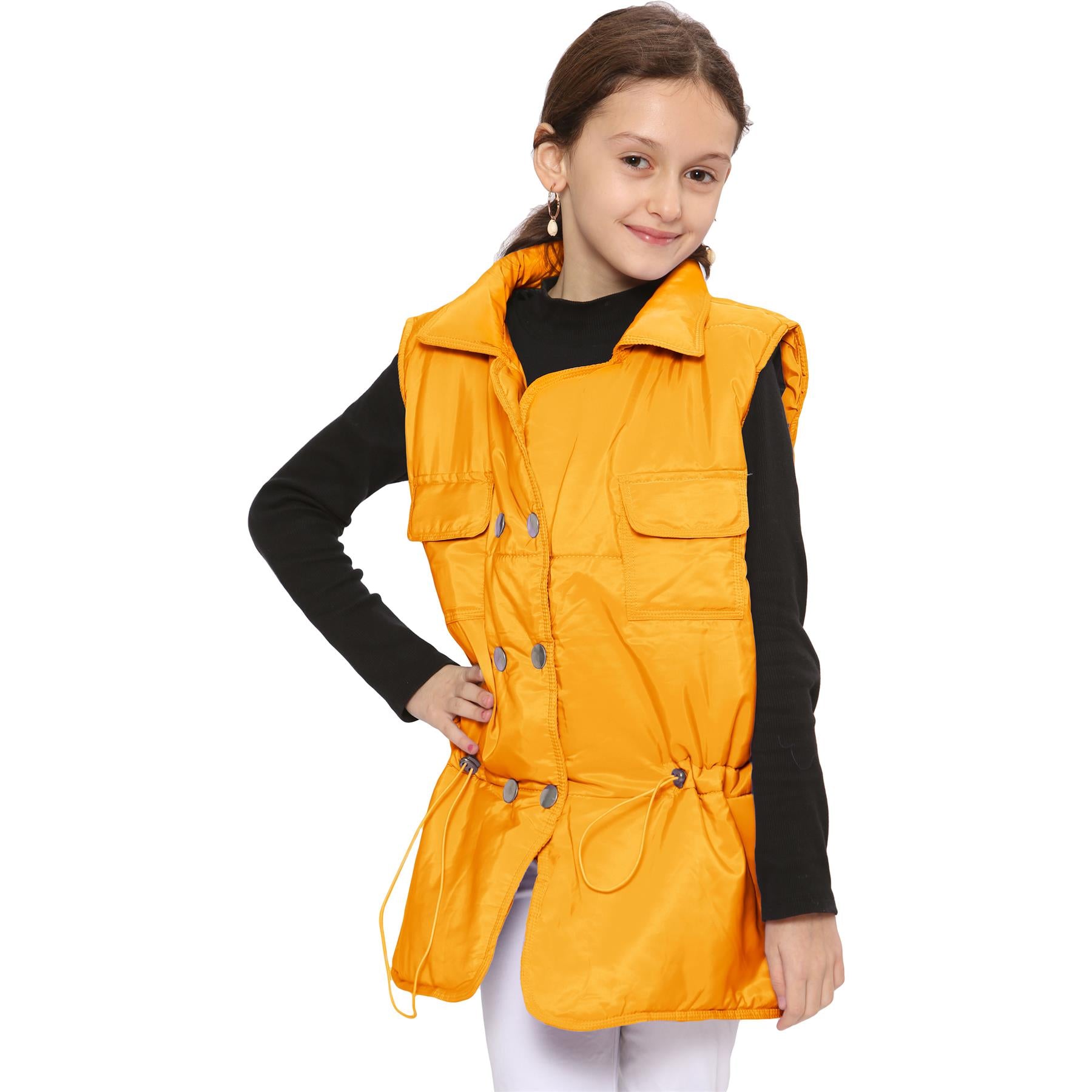 Kids Girls Oversized Style Sleeveless Jacket