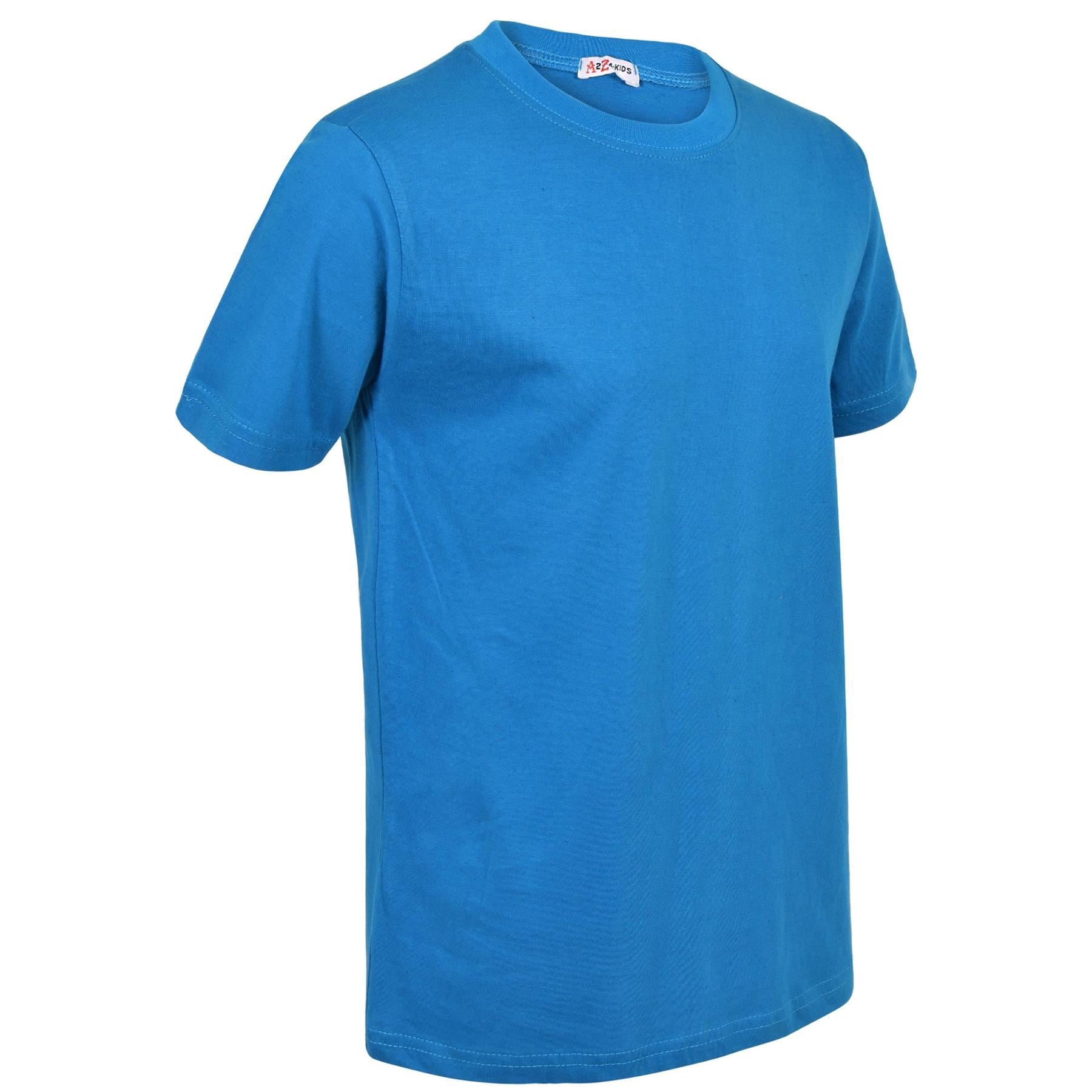 Boys Plain Soft Feel Summer Blue T Shirt Top