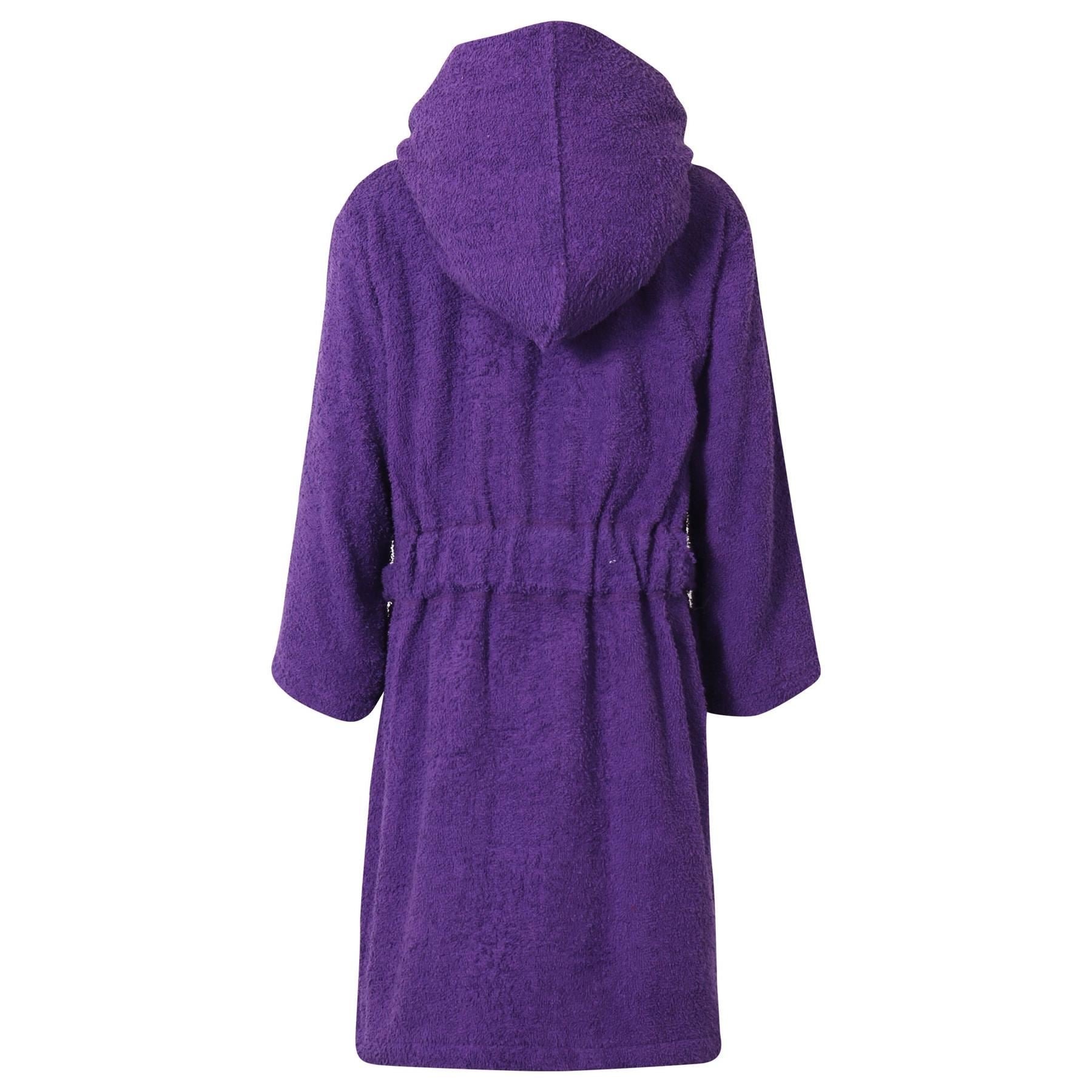 Kids Unisex 100% Cotton Purple Hooded Bathrobe