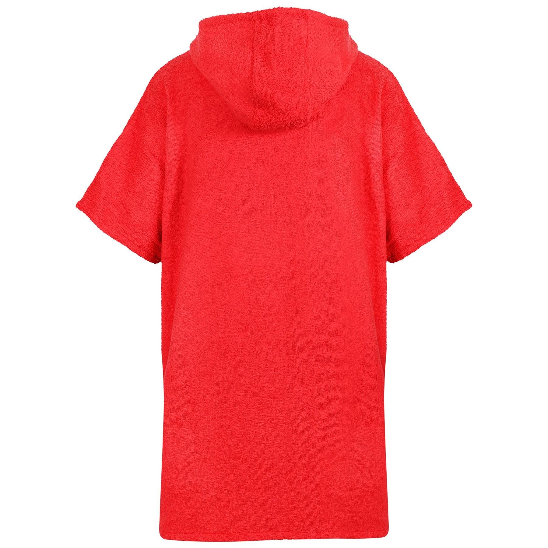Kids Bathrobe 100% Cotton Red Hooded Bathing Dressing Gown Unisex 2-13 Yrs