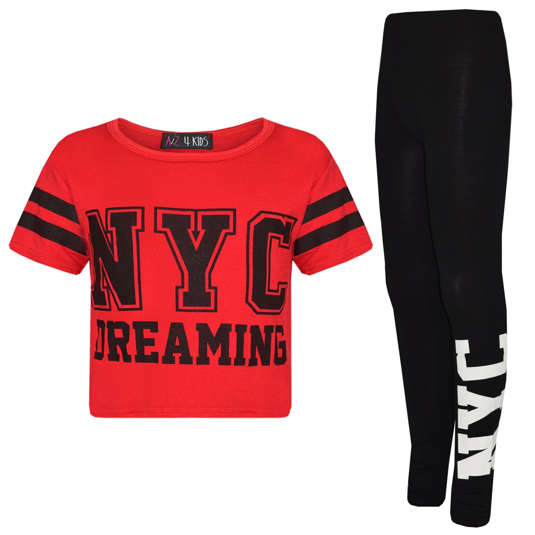 Kids Girls NYC Dreaming Trendy Top & Legging Set