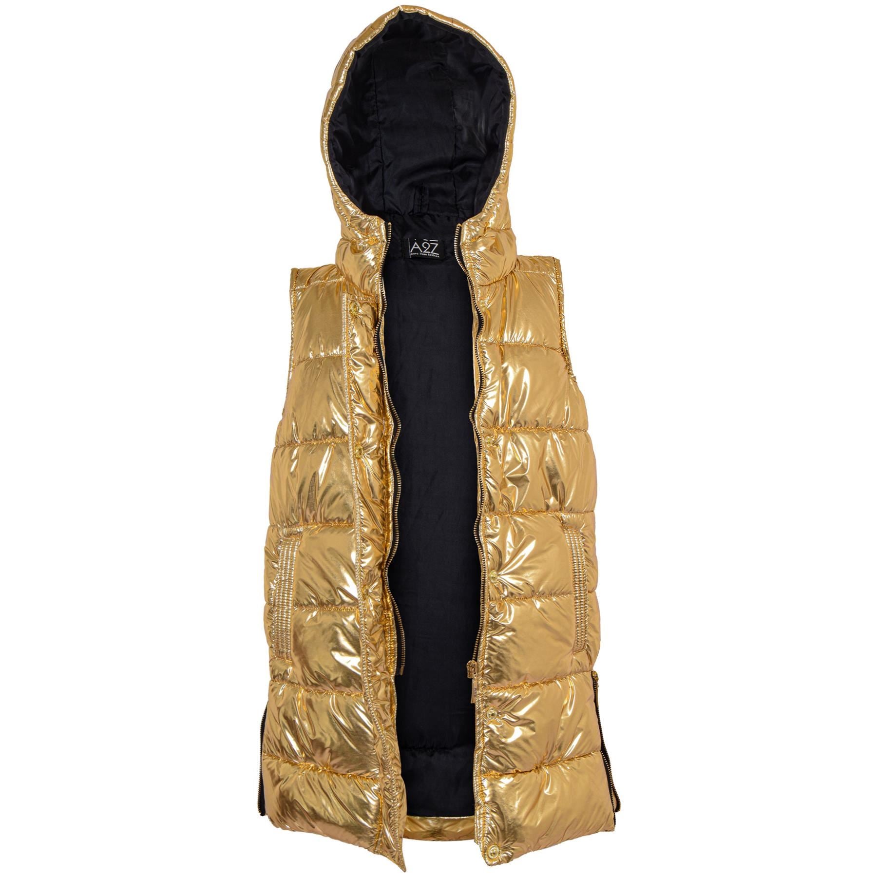 Ladies Oversized Long Line Golden Foil Jacket
