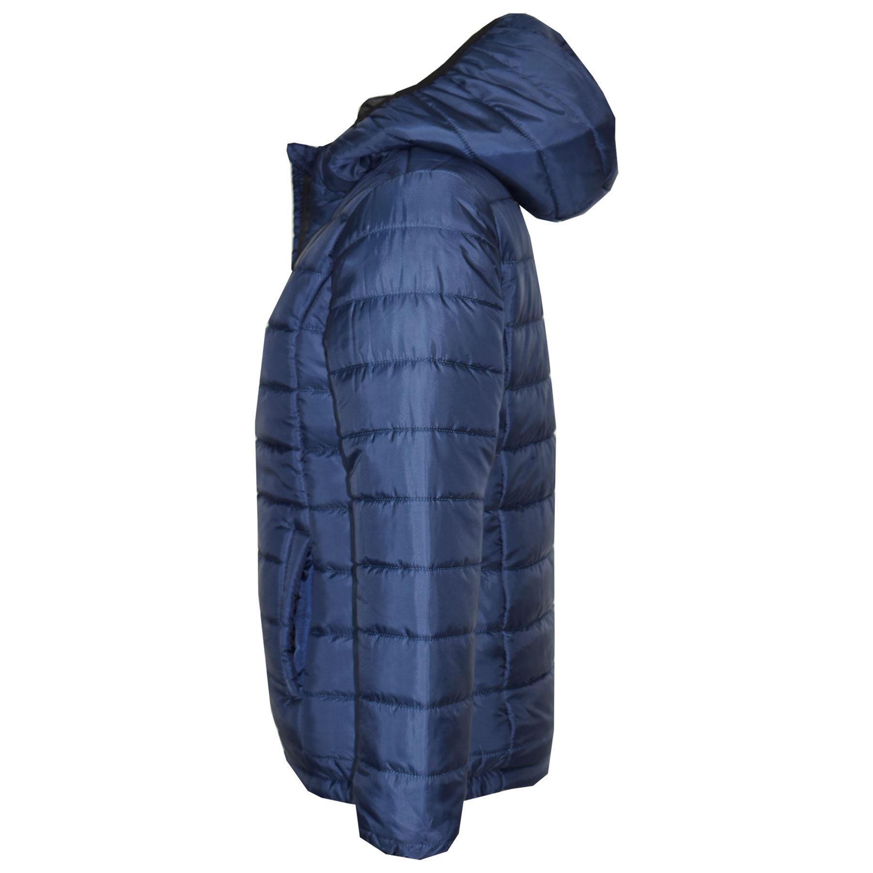 Kids Thick Navy Jackets Boys Hooded Padded Puffer