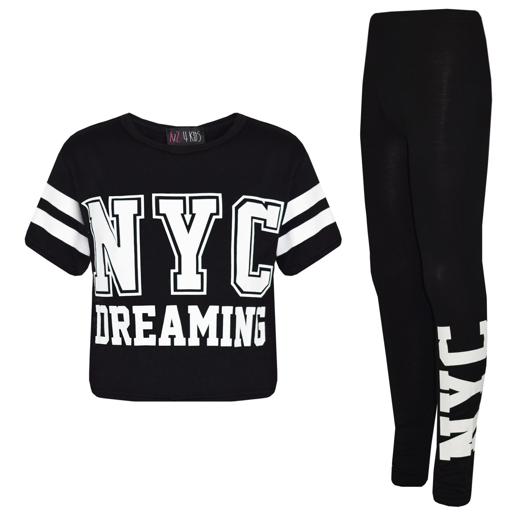 Kids Girls NYC Dreaming Trendy Top & Legging Set