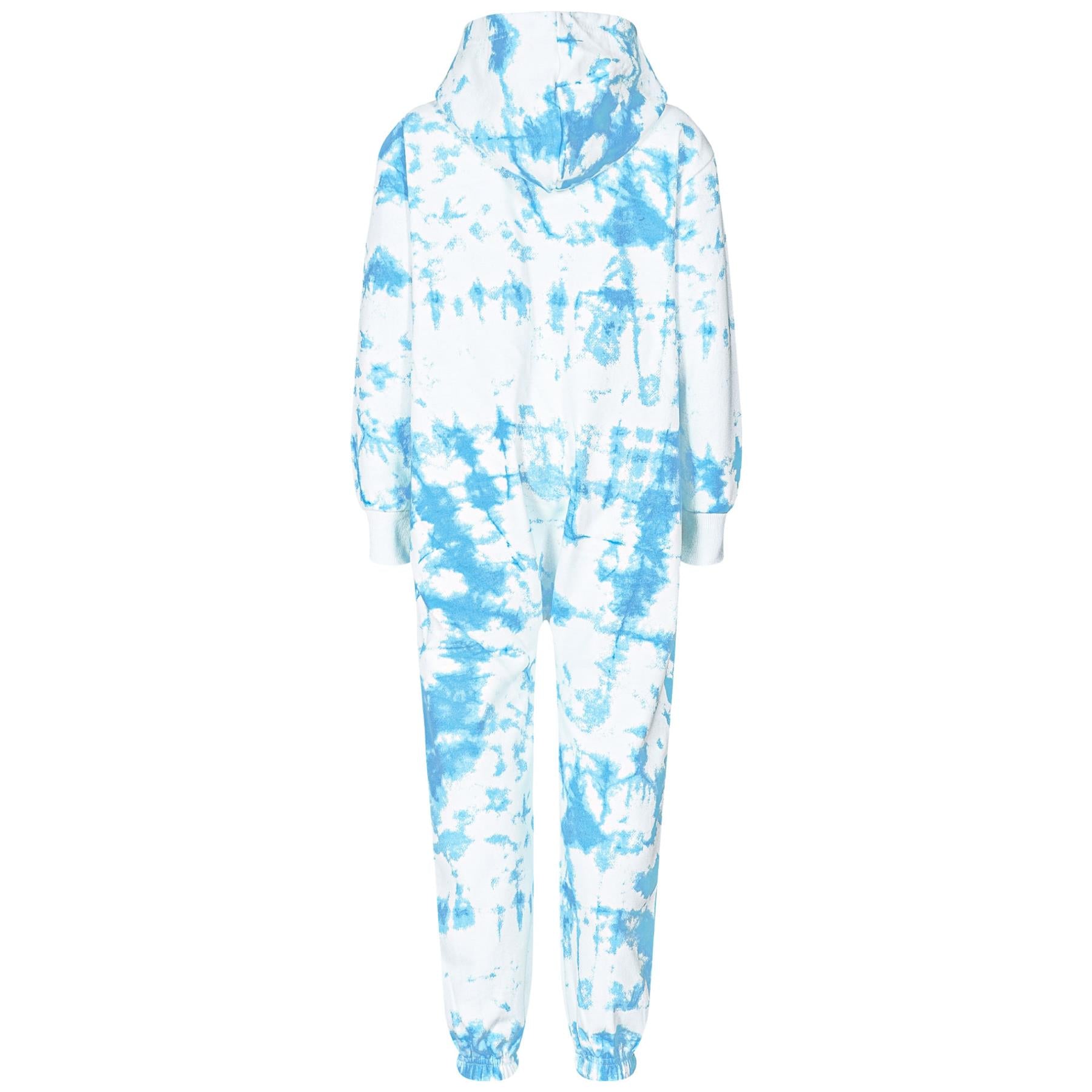 Kids Girls Soft Fleece Blue Tie Dye Printed Onesie