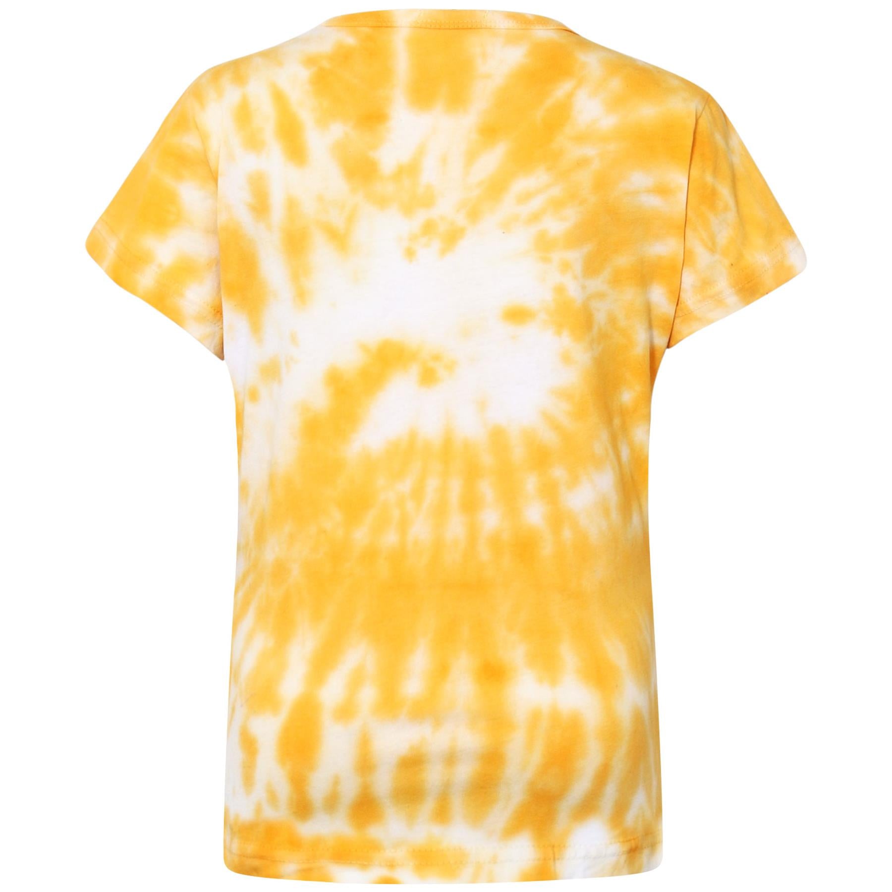 Girls T Shirts Yellow Tie Dye Print Trendy Fashion