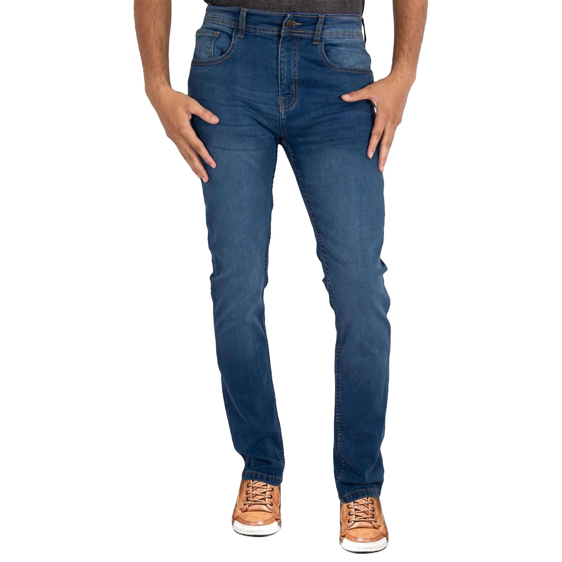 Mens Denim Jeans Comfort Stretch Slim Fit Trousers