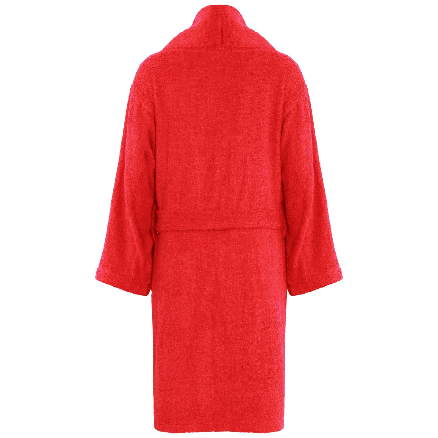 Kids Cotton Bathrobe Red Dressing Gown Unisex 5-13 Years