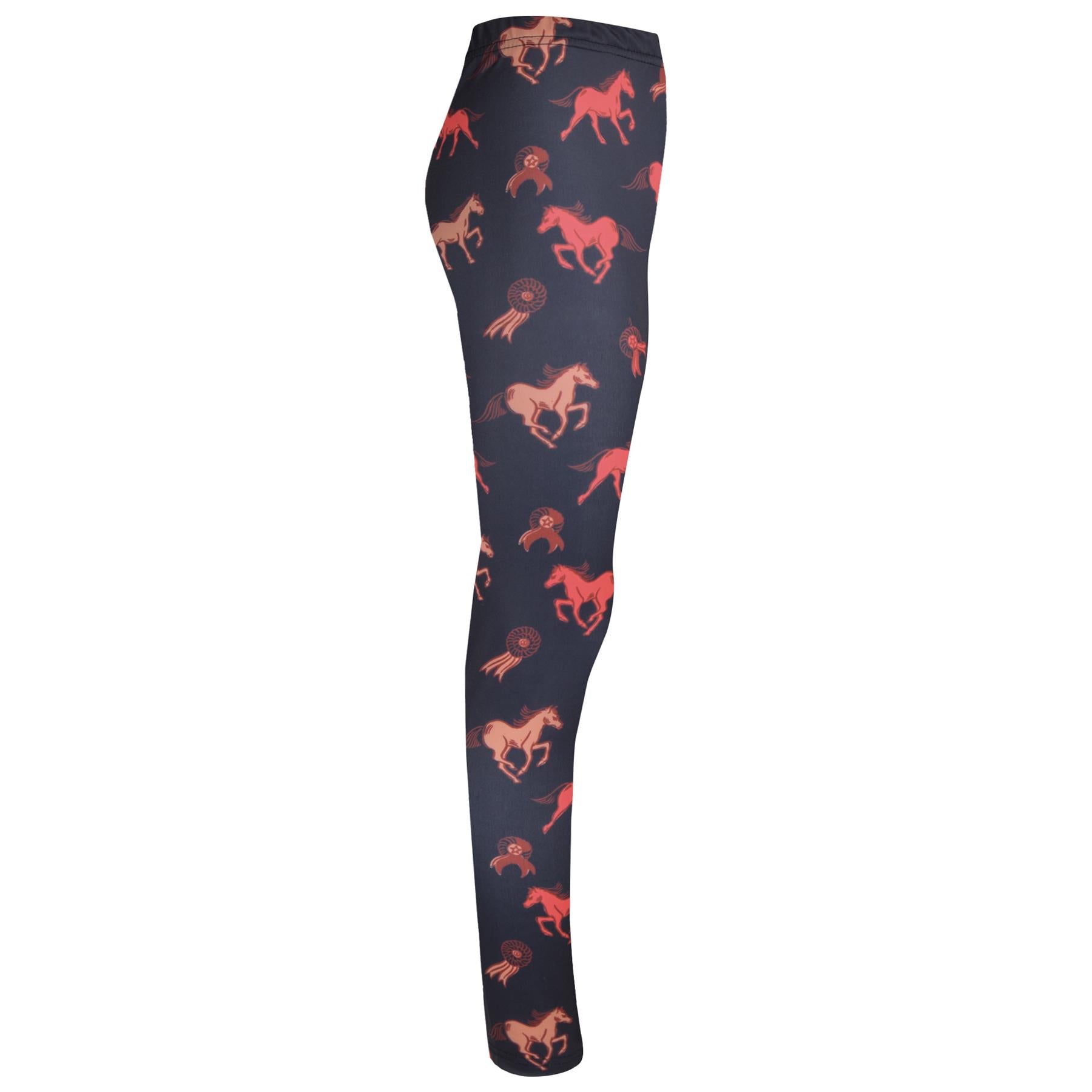 Kids Girls Horses Print Soft Stretchy Leggings