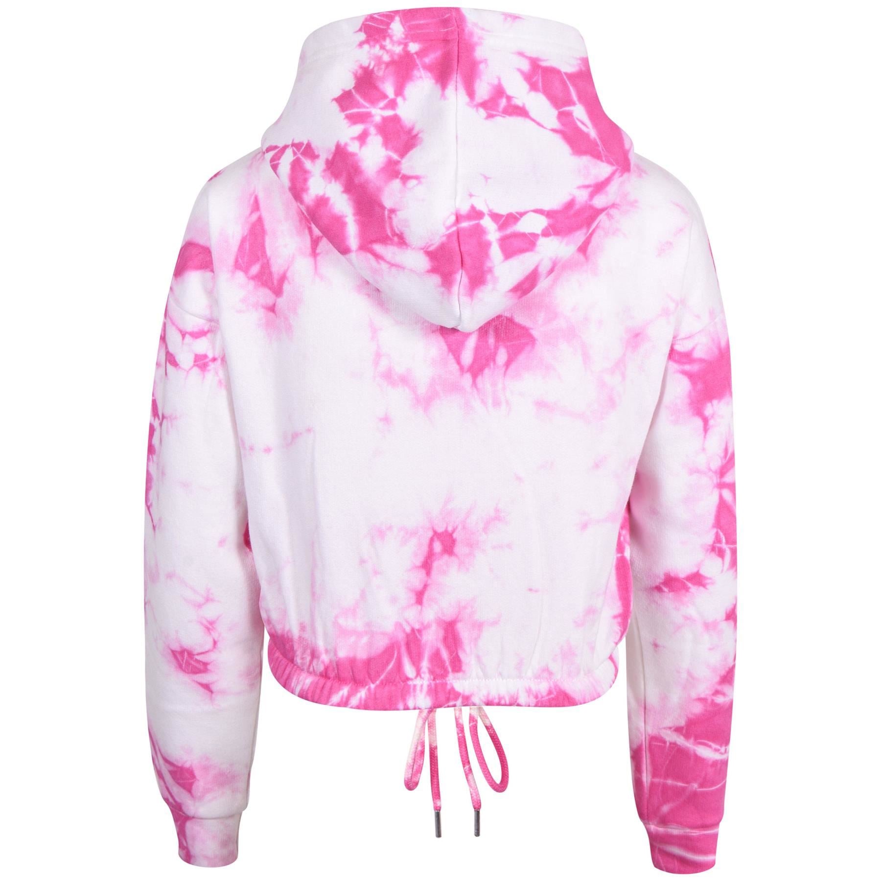 Kids Girls Tie Dye Tracksuit Gym Cropped Hoodie Sweatpants