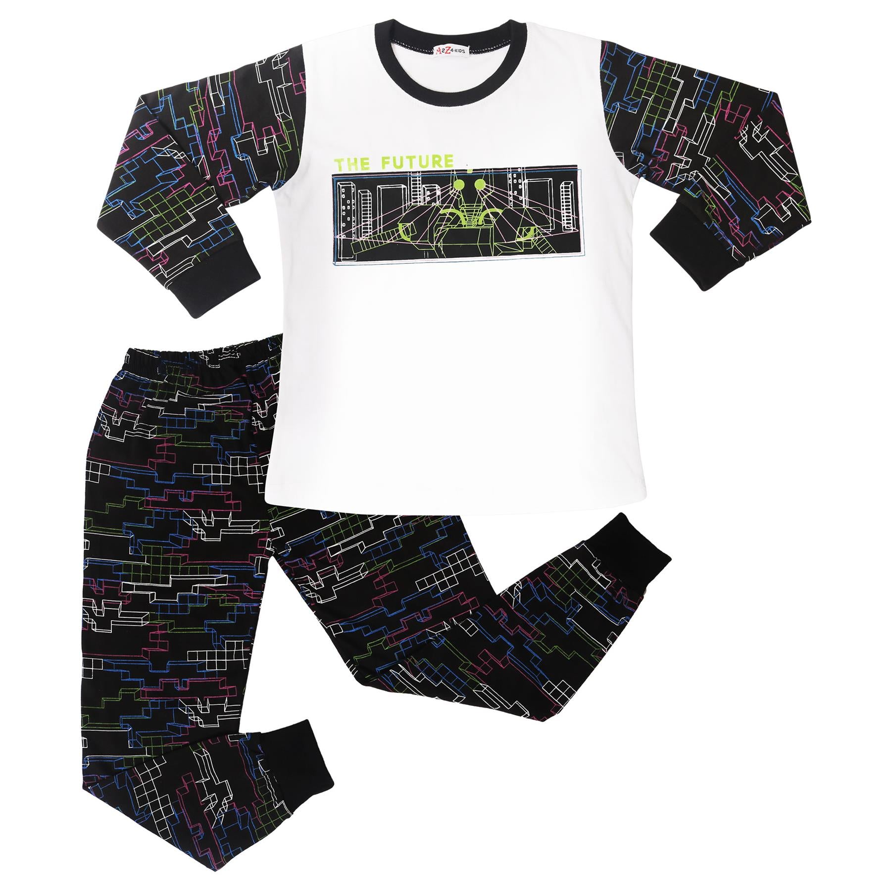 The Future Pyjamas Contrast T Shirt And Bottom Sleepwear - Kids Clothing Store