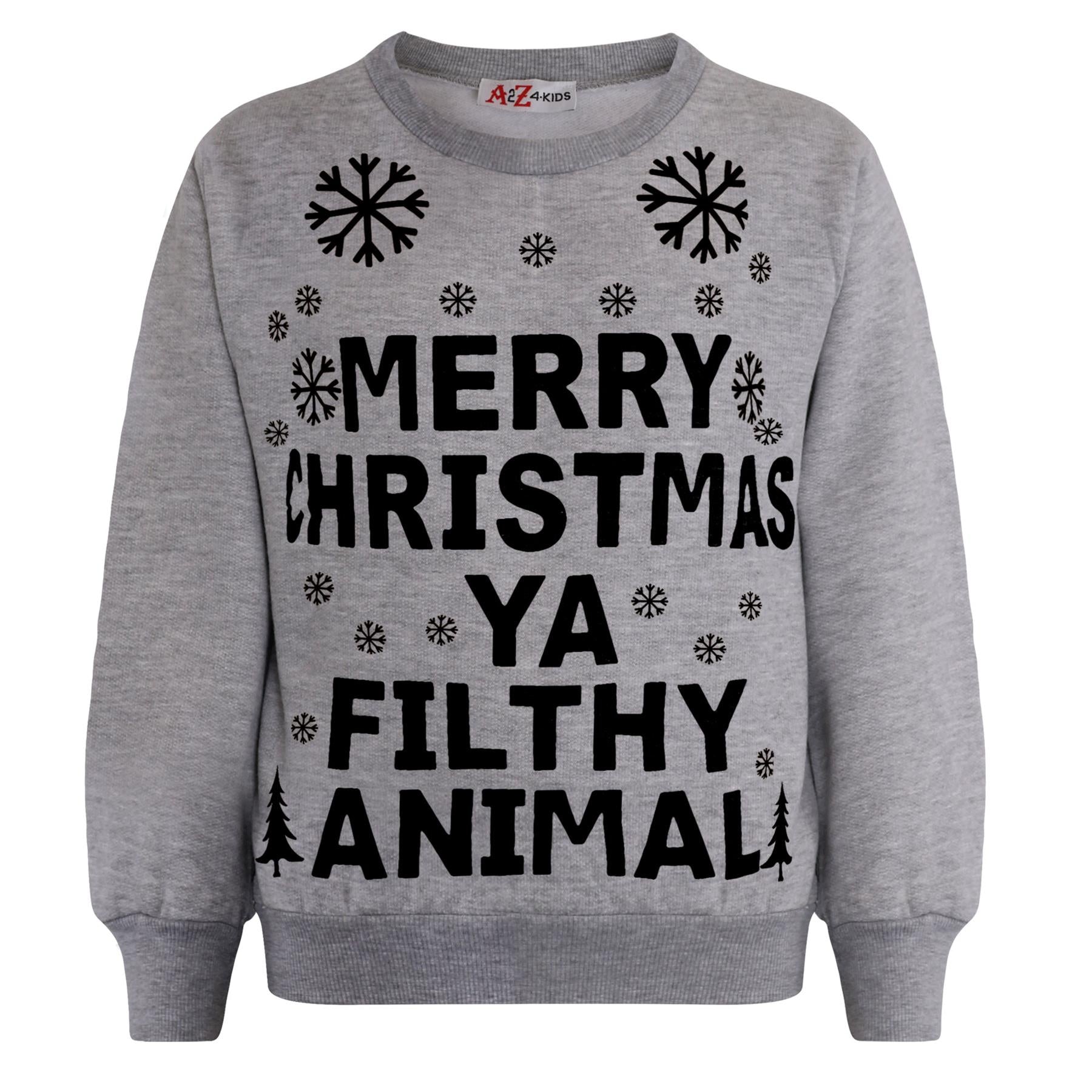 Unisex Men's Ladies Ya Filthy Animal Print Xmas Jumper