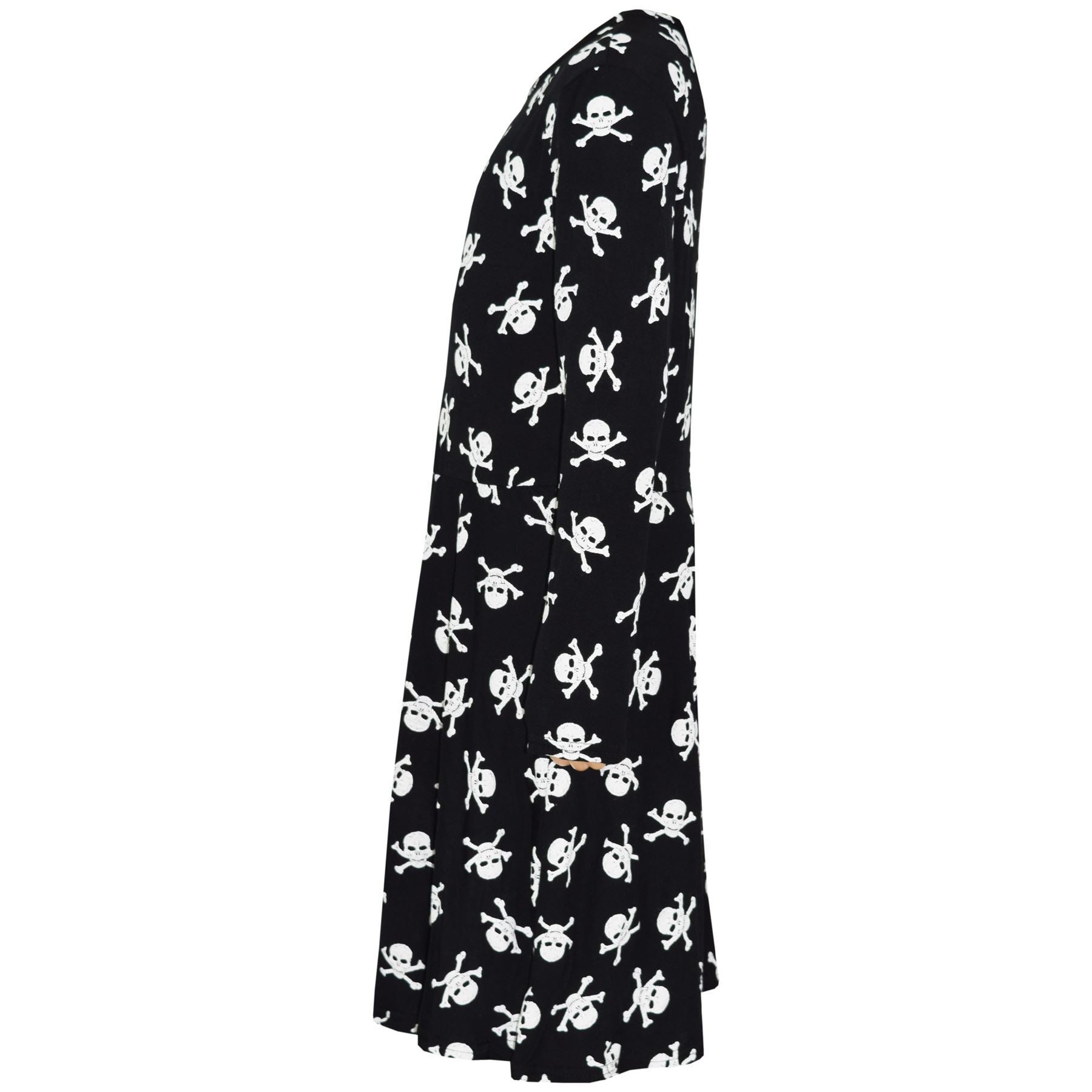 Girls Skull Print Crop Top Legging Skater Dress Halloween Costume