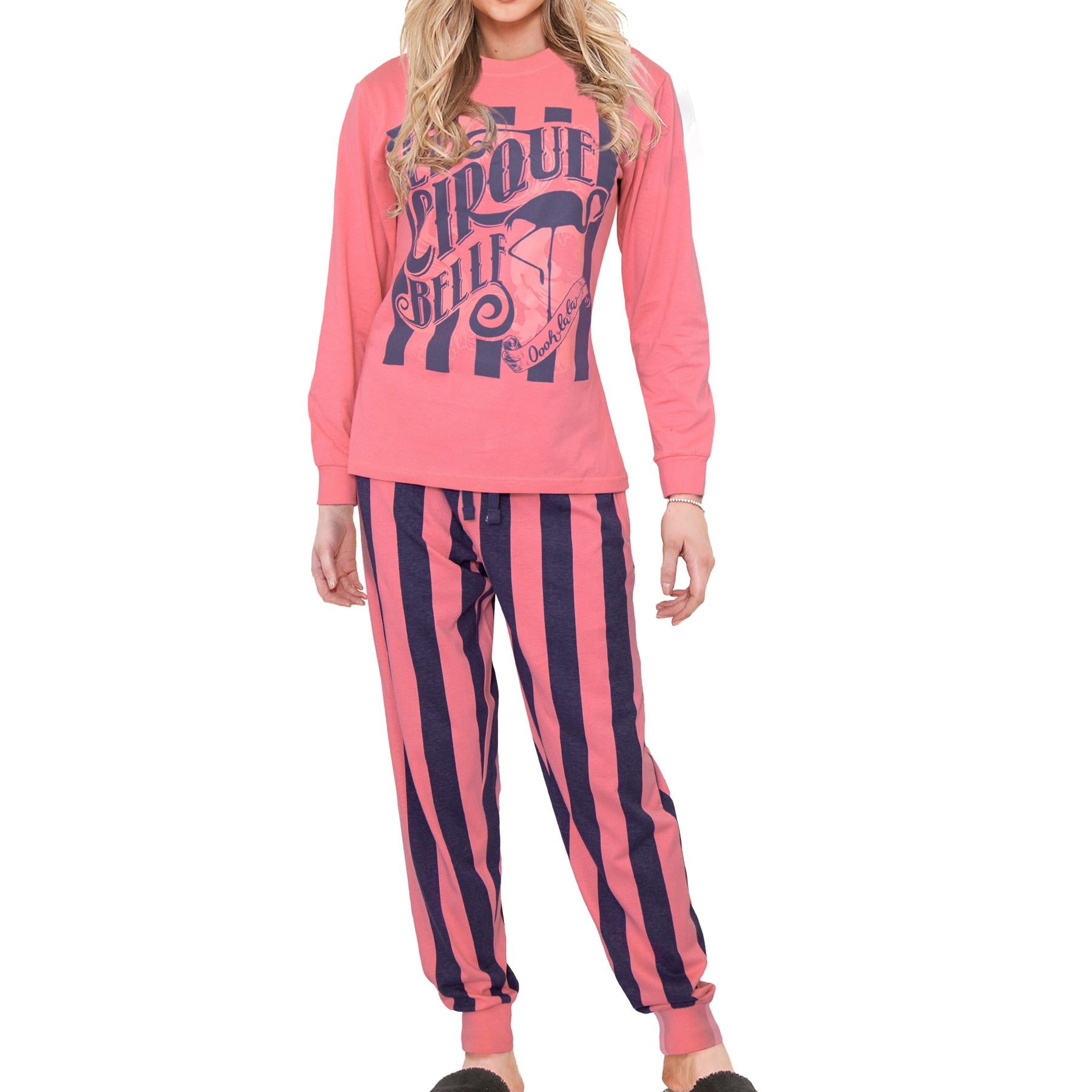 Ladies Cute Soft Cotton PJS Long Sleeve for Women 2 Set