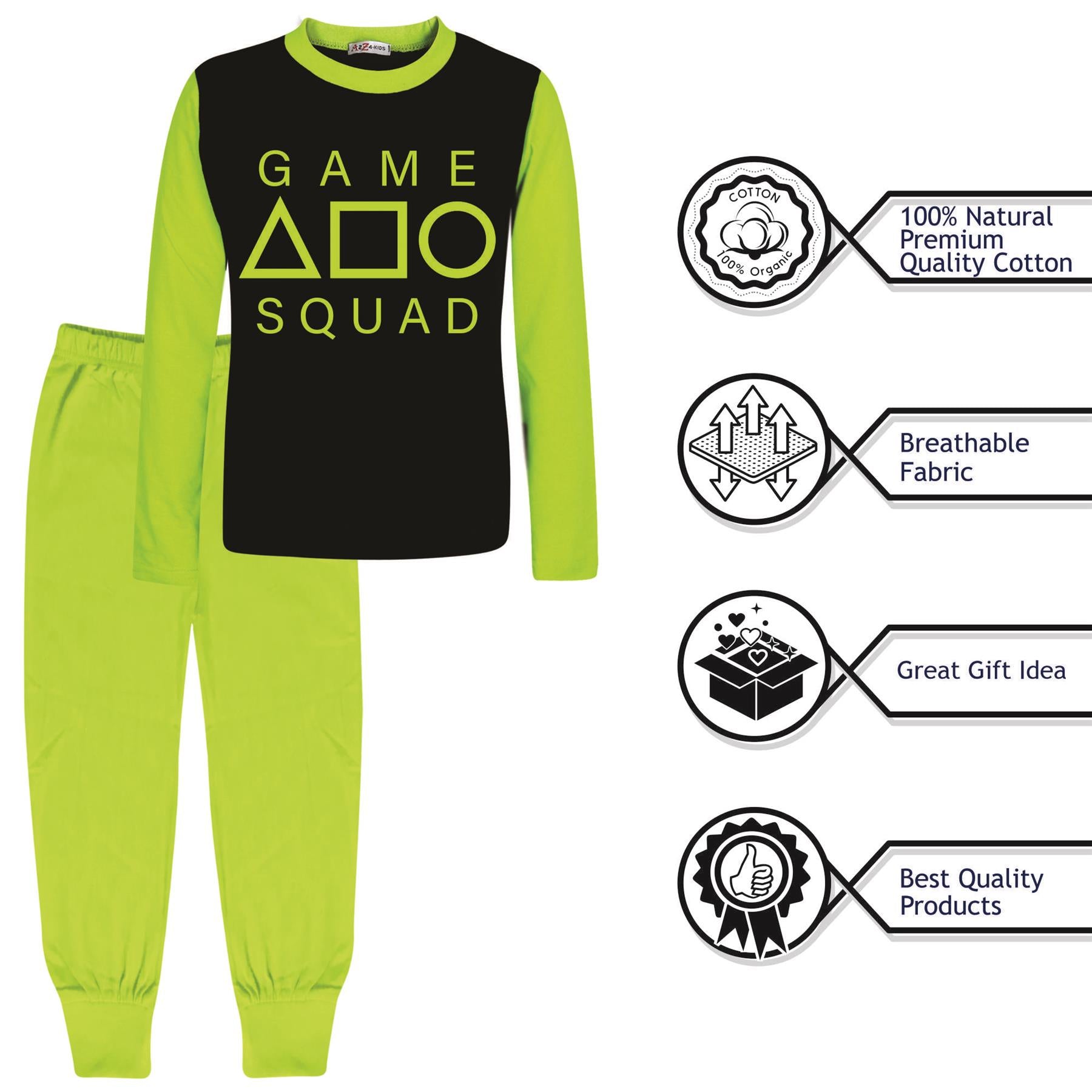 Kids Girls Boys Game Squad Print Pyjamas Set - Kids Clothing Store