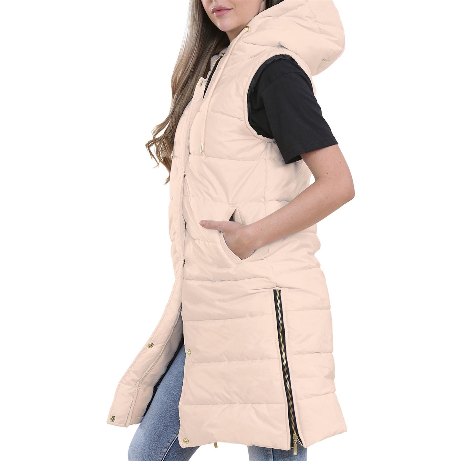 Ladies Oversized Long Line Sleeveless Jacket