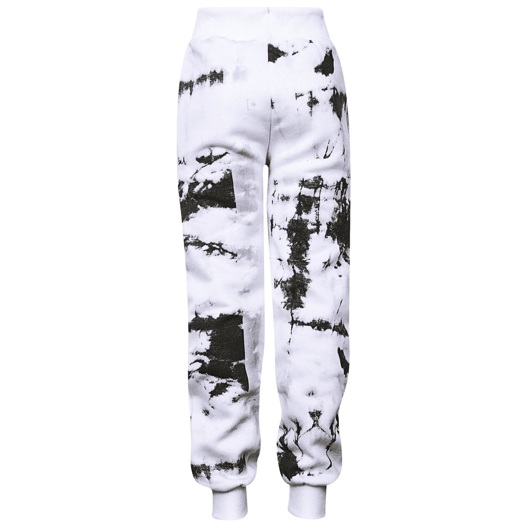 Kids Girls Tie Dye Tracksuit "SASSY" Print Black Hooded Crop Jogging Suit