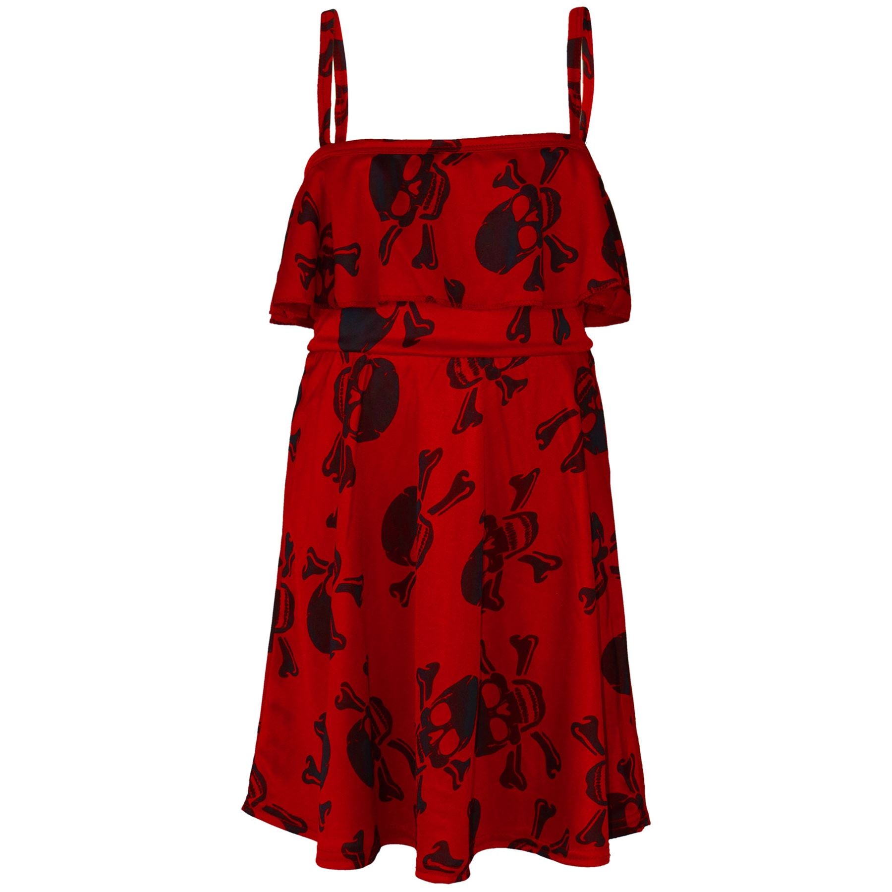 Kids Unisex Skull Print Halloween Top Legging Skater Dress