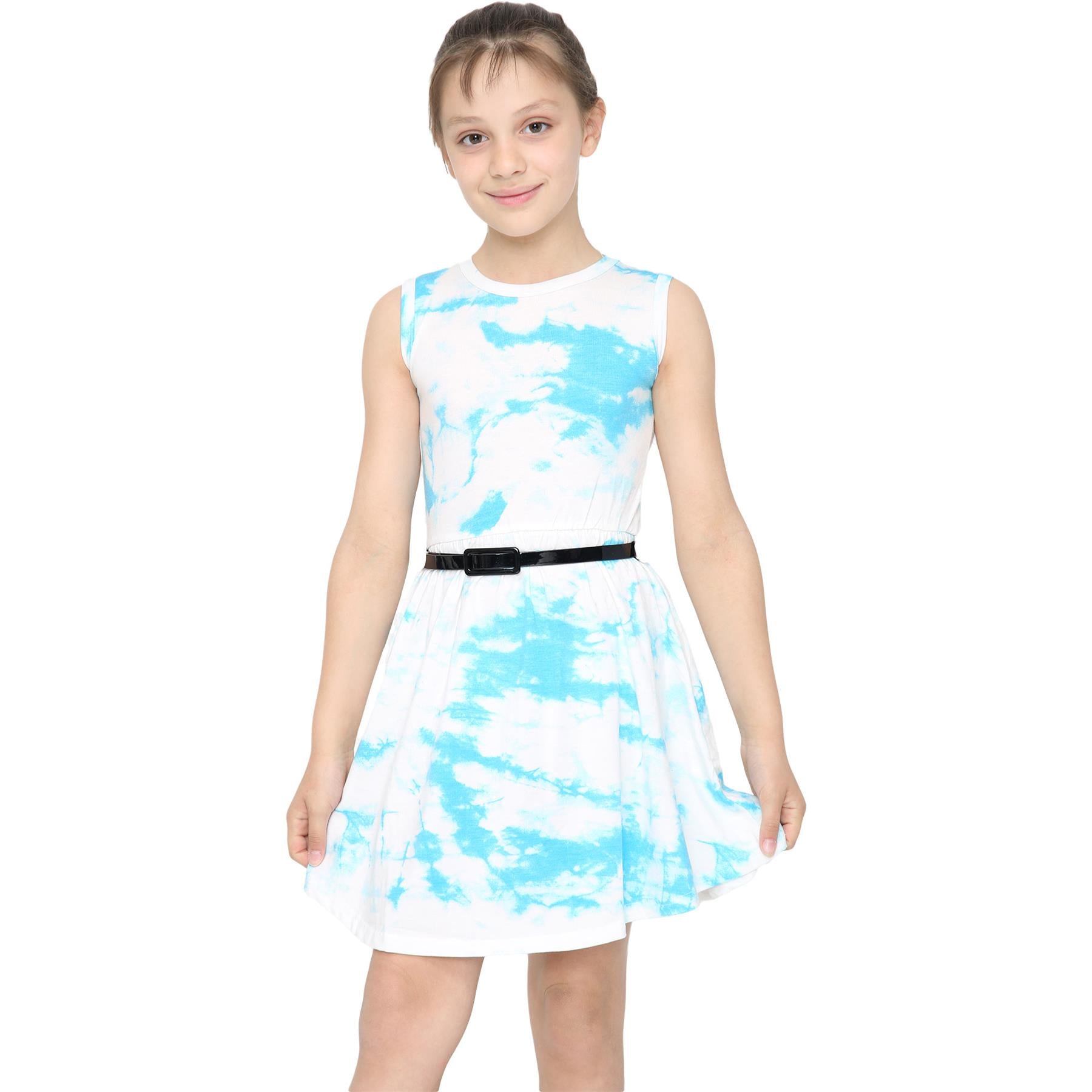 Kids Girls Tie Dye Print Skater Dresses