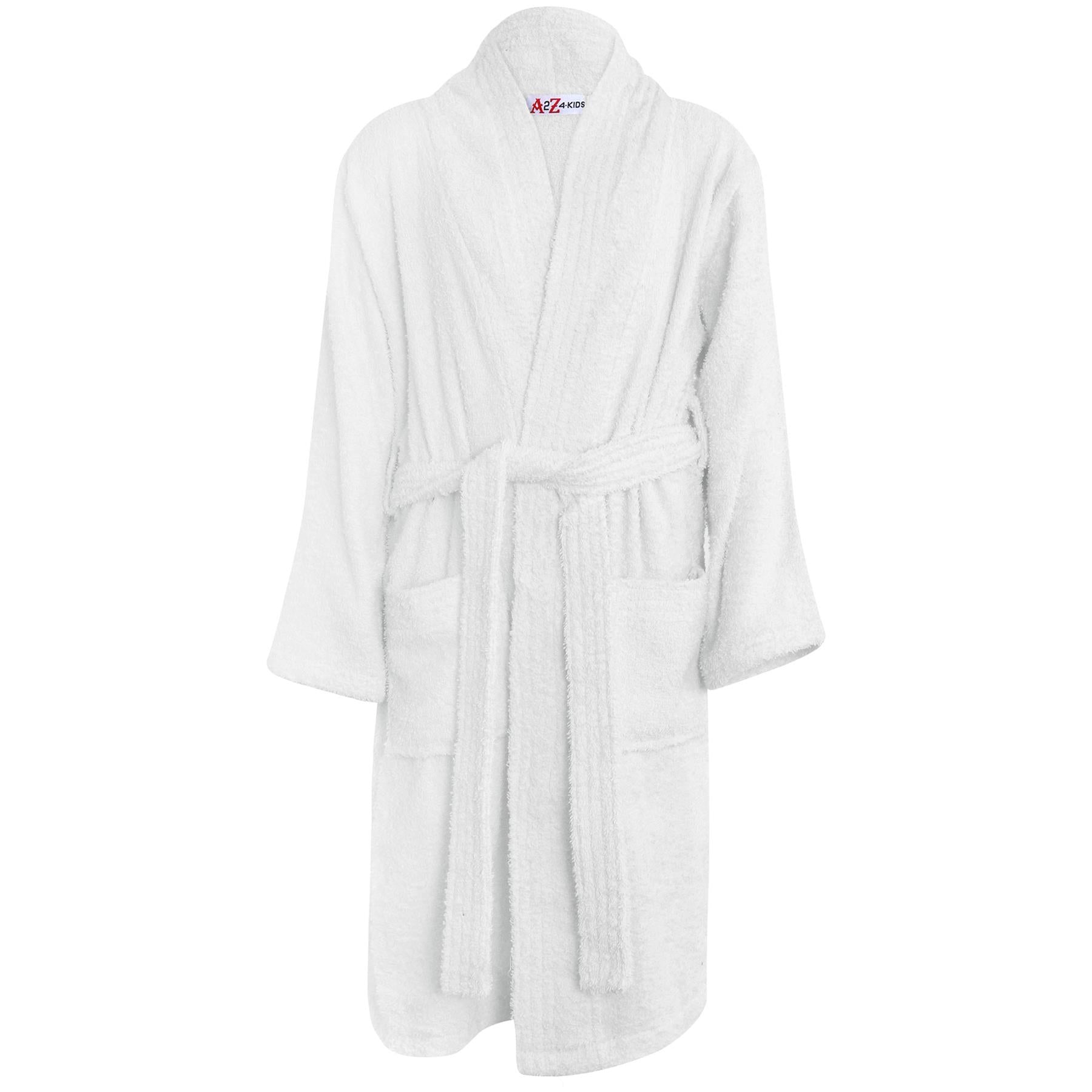 Kids Cotton Bathrobe Towelling Dressing Gown Unisex 5-13 Years