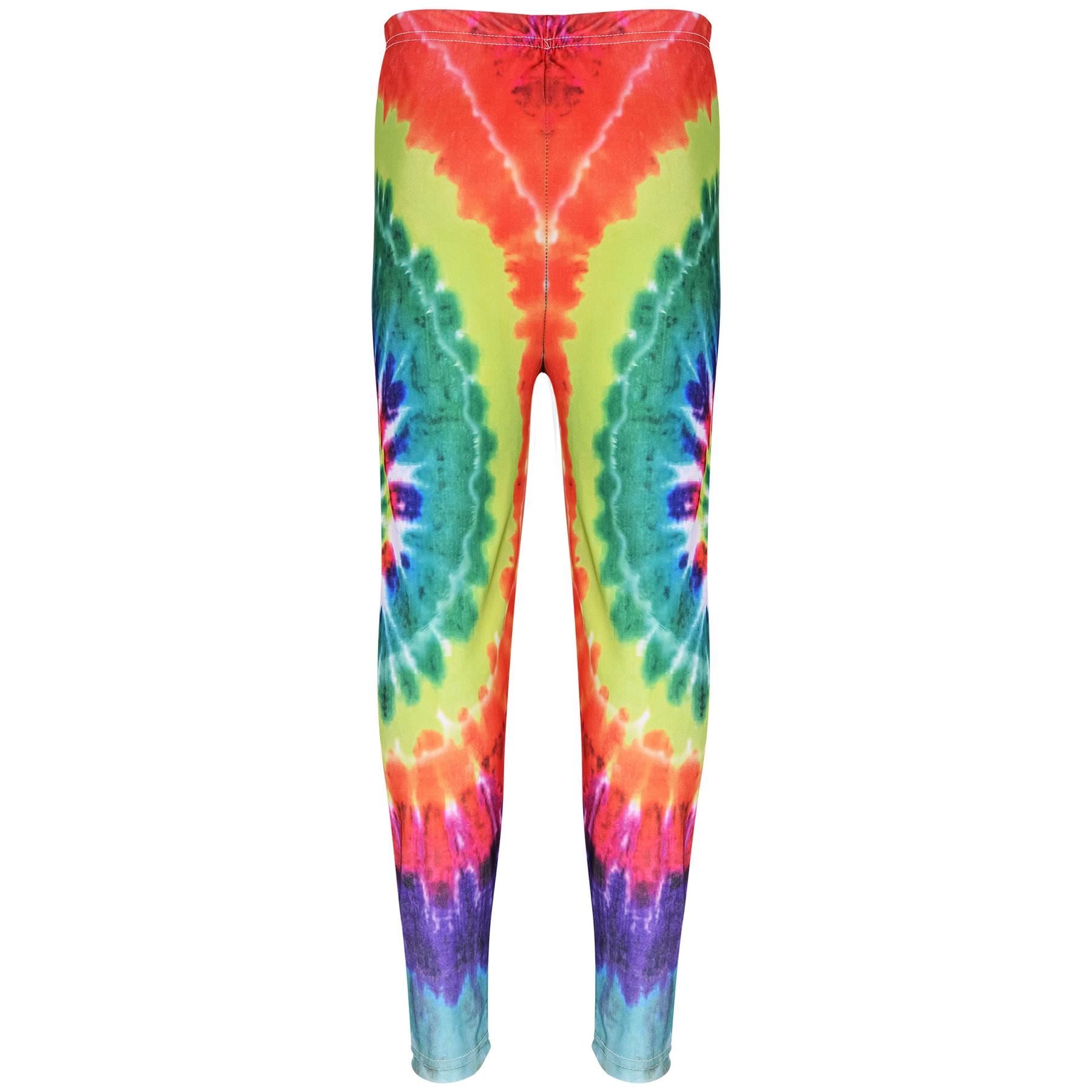 Kids Girls 3D Tie Dye Print Leggings