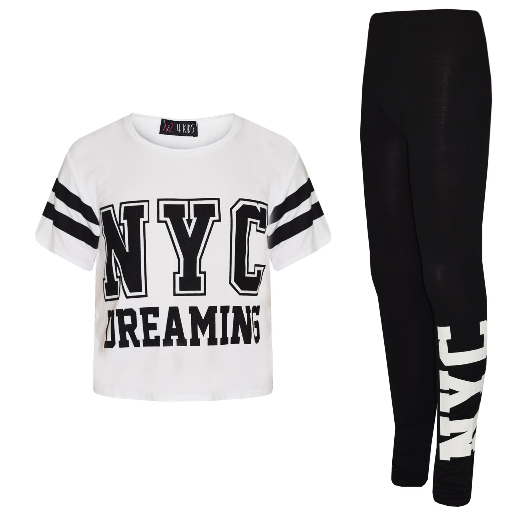 Kids Girls NYC Dreaming Trendy Top & Legging Set