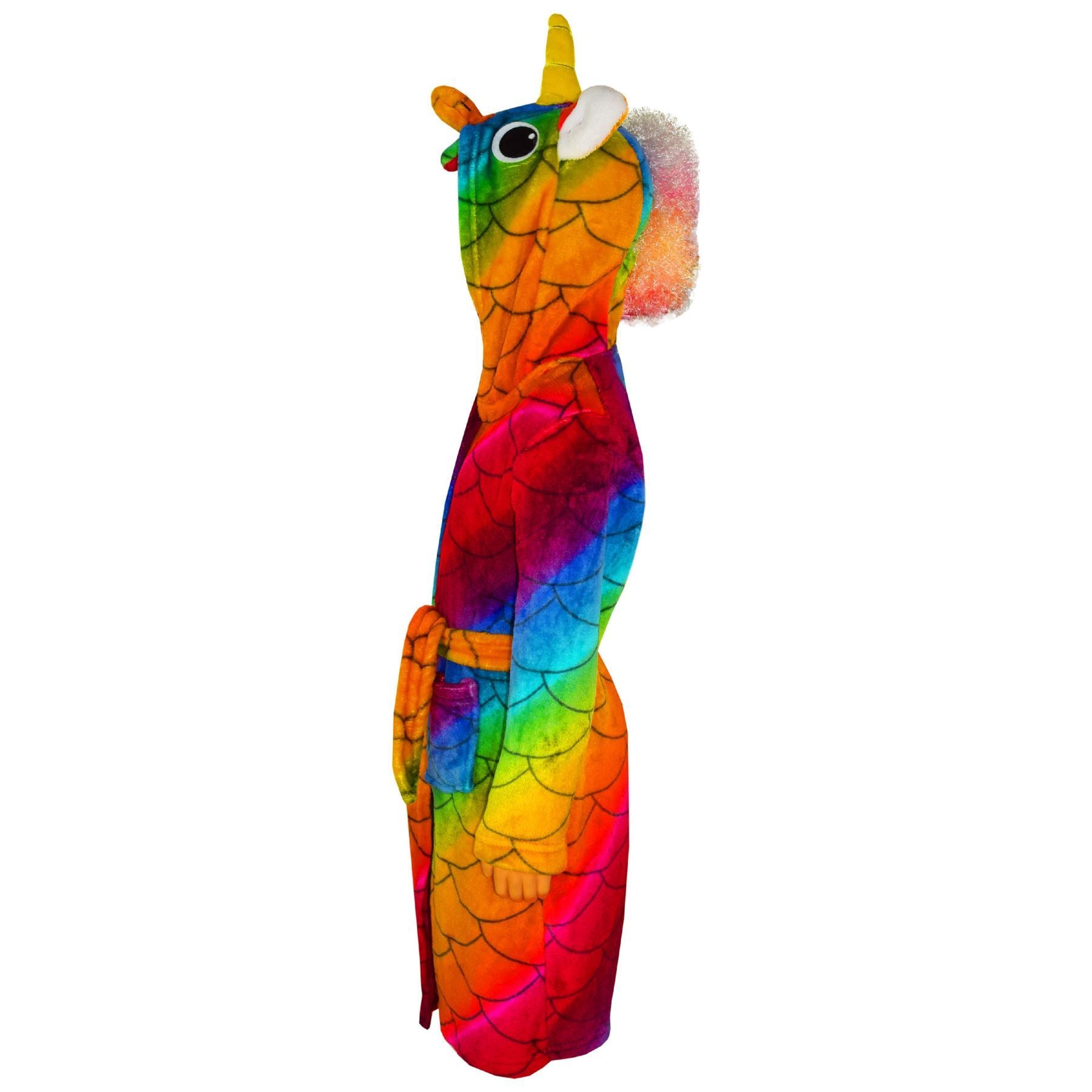 Kids Girls Boys Super Soft 3D Animal Unicorn Rainbow Scales Hooded Bathrobe