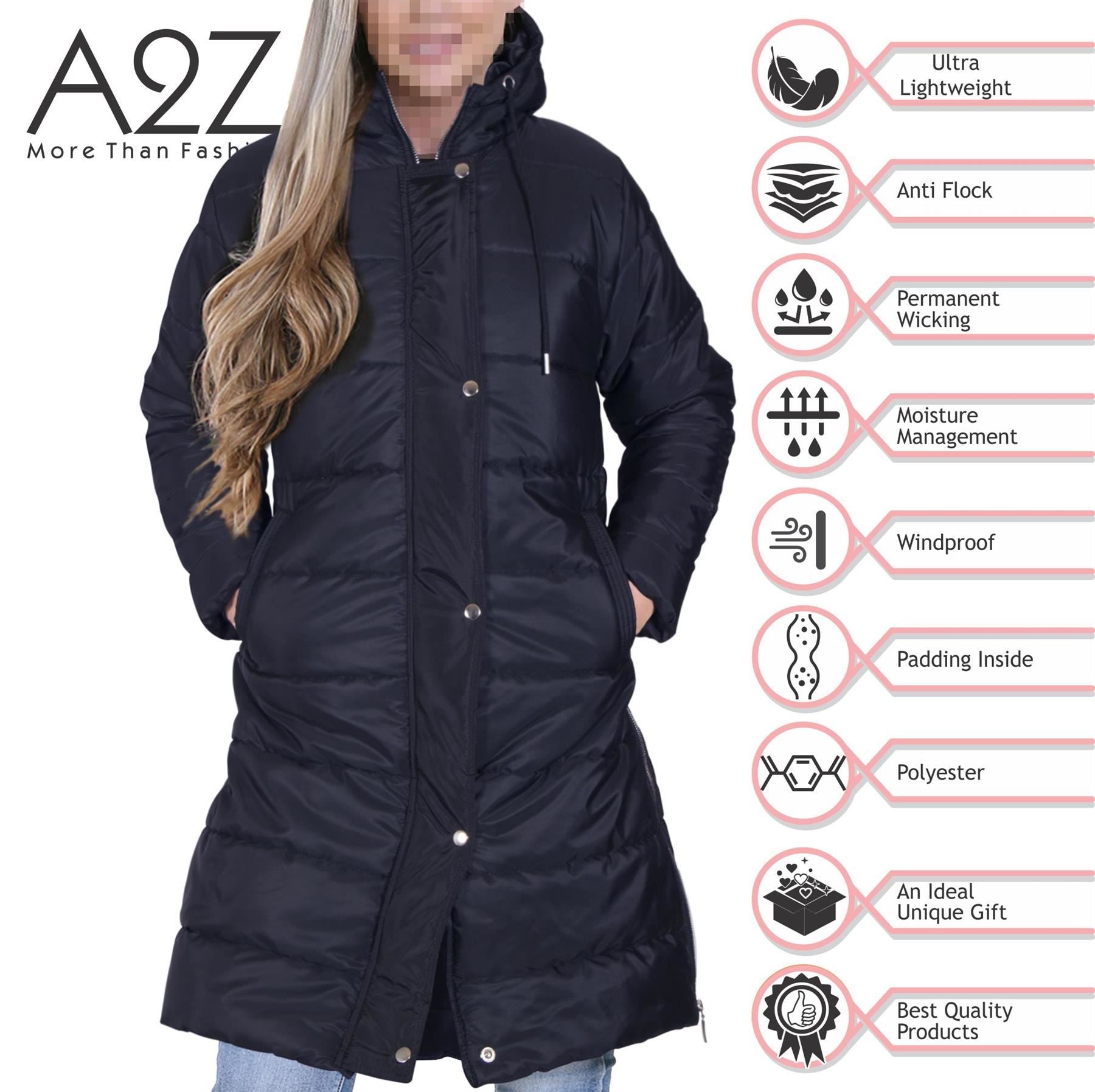 Ladies Oversized Zipped Jacket Long Line Style Navy Jacket Long Sleeves Coat