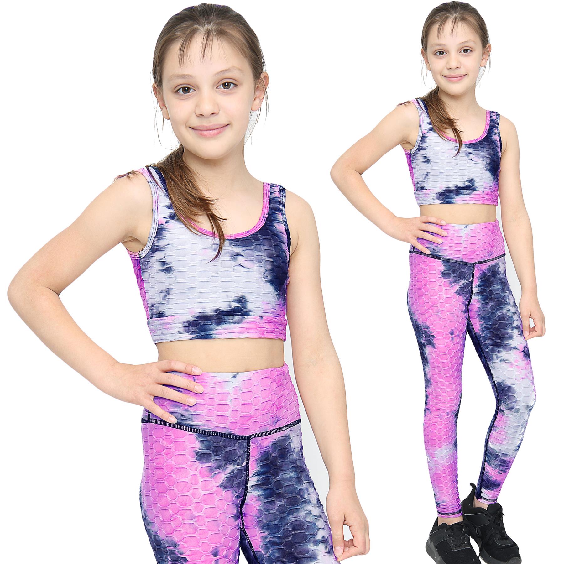 Girls Honeycomb Vest & Legging Summer Yoga Set