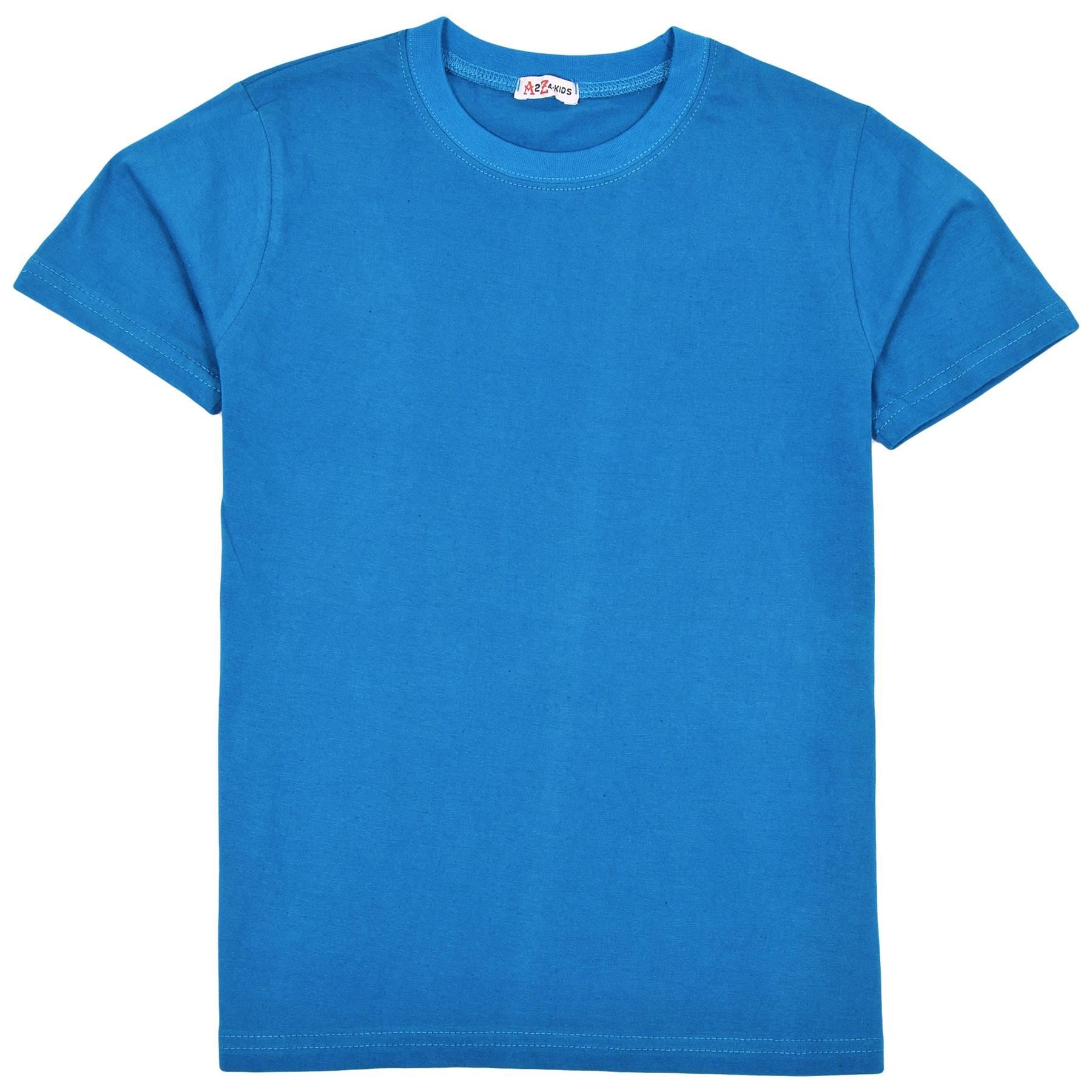 Boys Plain Soft Feel Summer Blue T Shirt Top