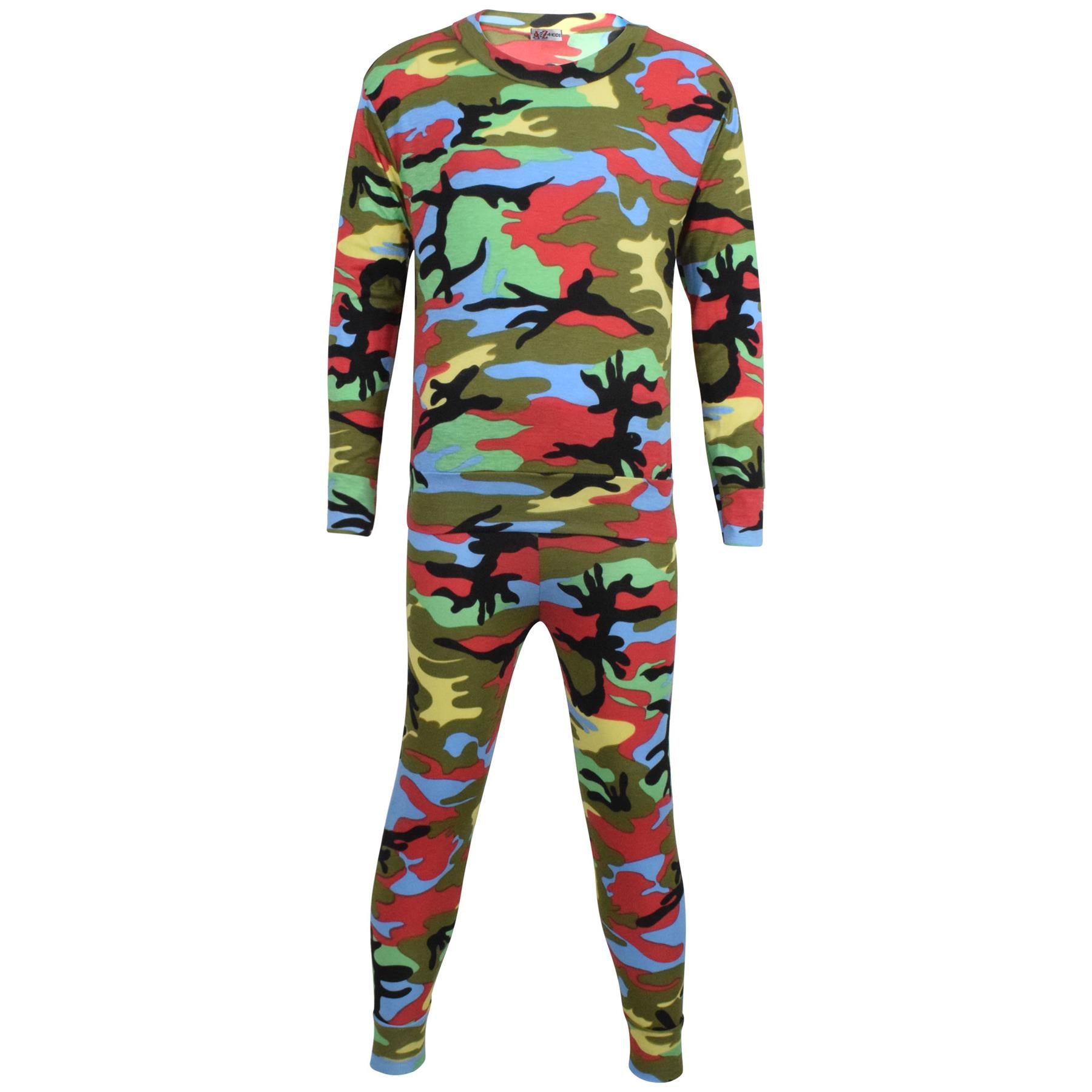 Kids Girls Lounge Suit Camouflage Jogsuit Top