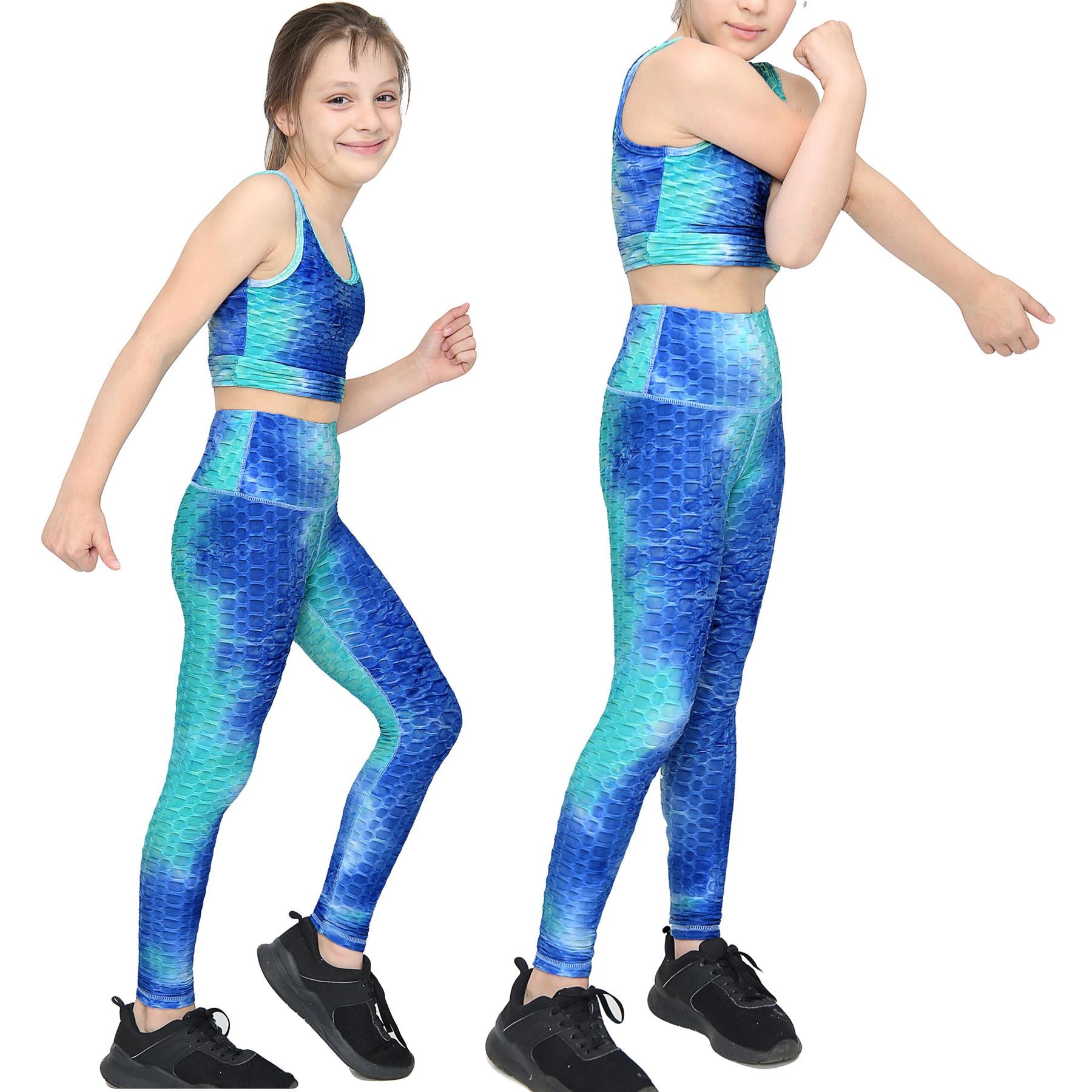 Girls Honeycomb Vest & Legging Summer Yoga Set