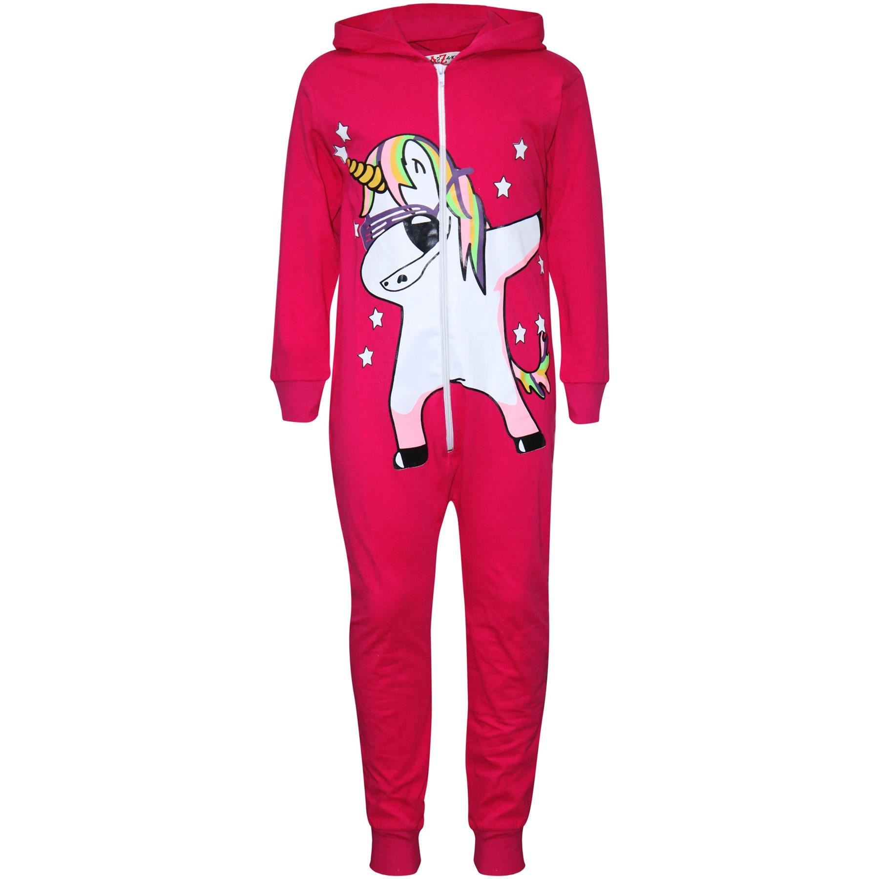 Kids Girls 100% Cotton Pink Unicorn Dab A2Z Onesie