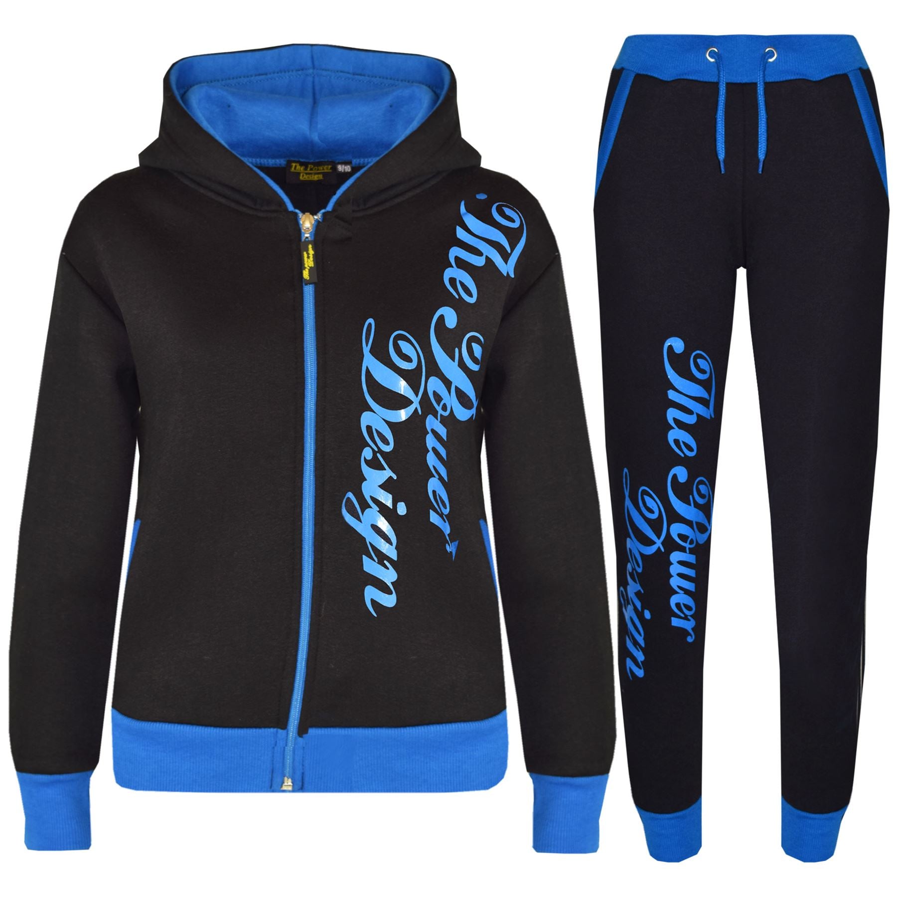 Kids Girls Boys The Power Design Jogger Blue Tracksuit