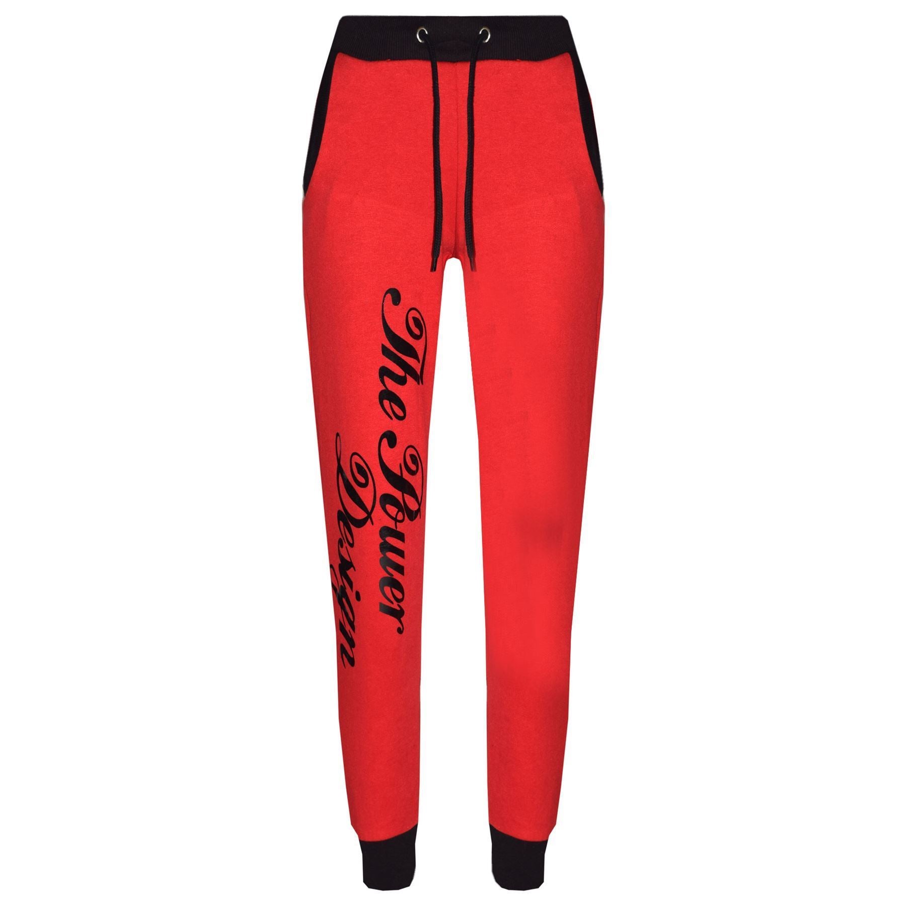 Kids Girls The Power Design Jogger Red Tracksuit