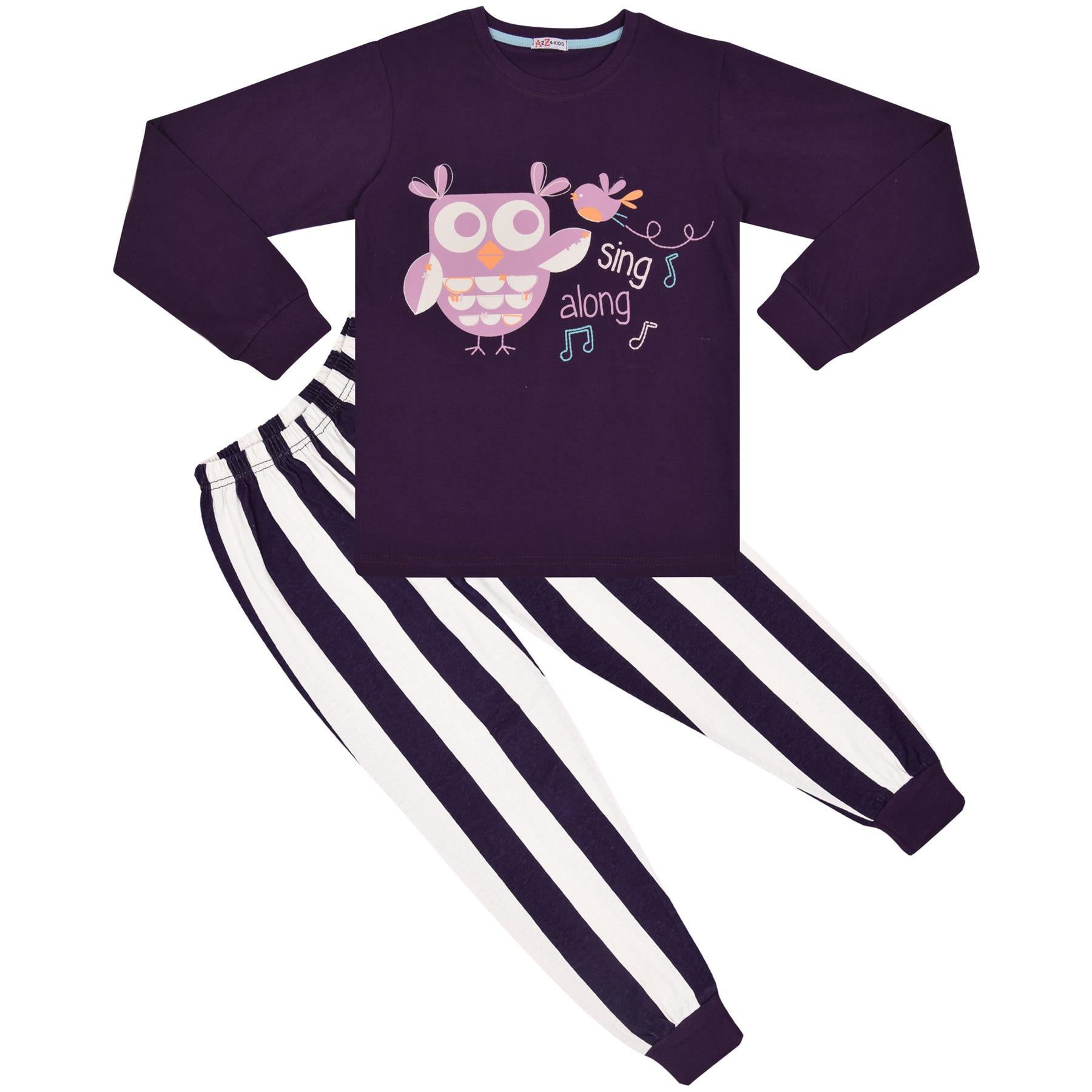 Kids Girls Sing Along Print Purple Pyjamas Set