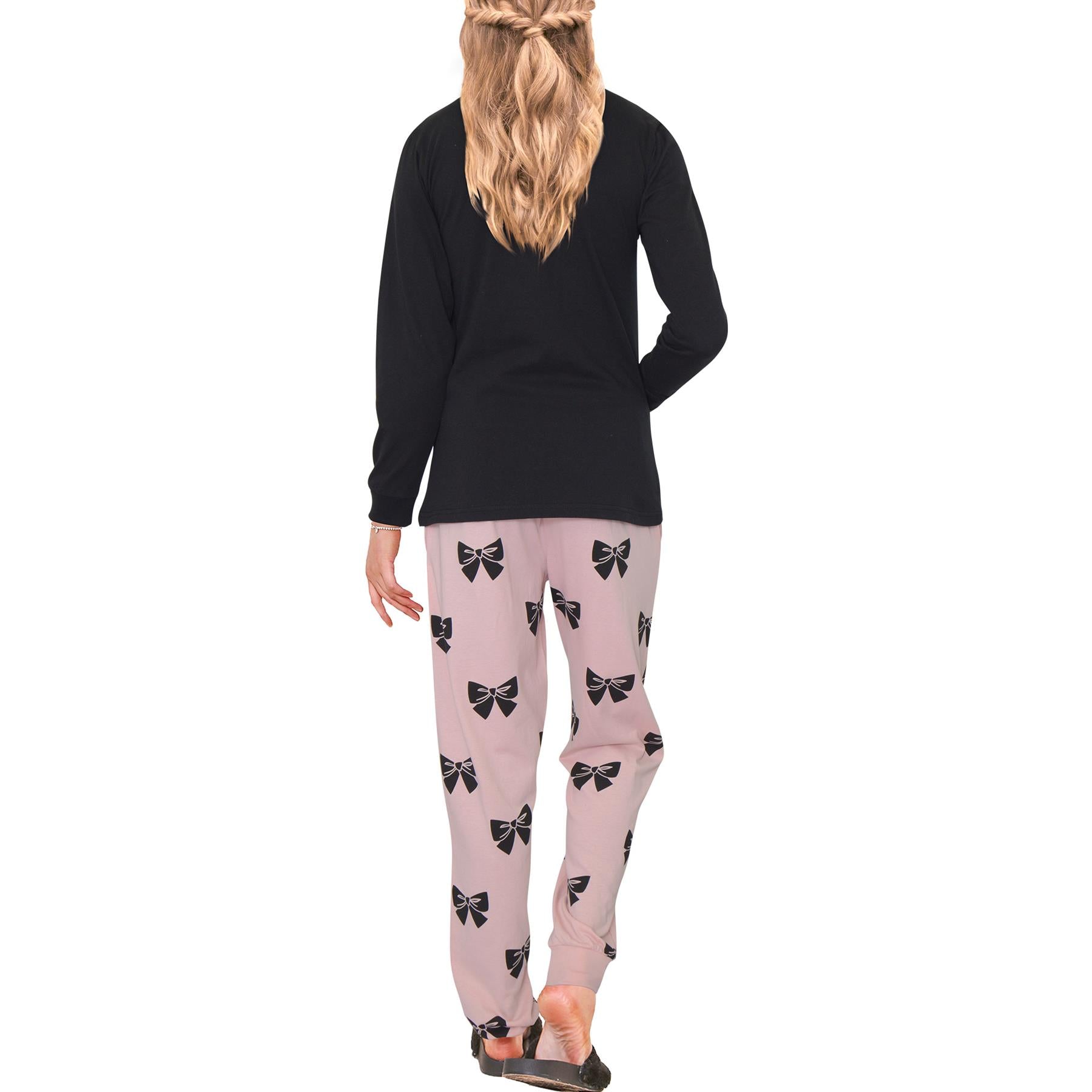 Ladies Cute Soft Cotton PJS Long Sleeve for Women 2 Set