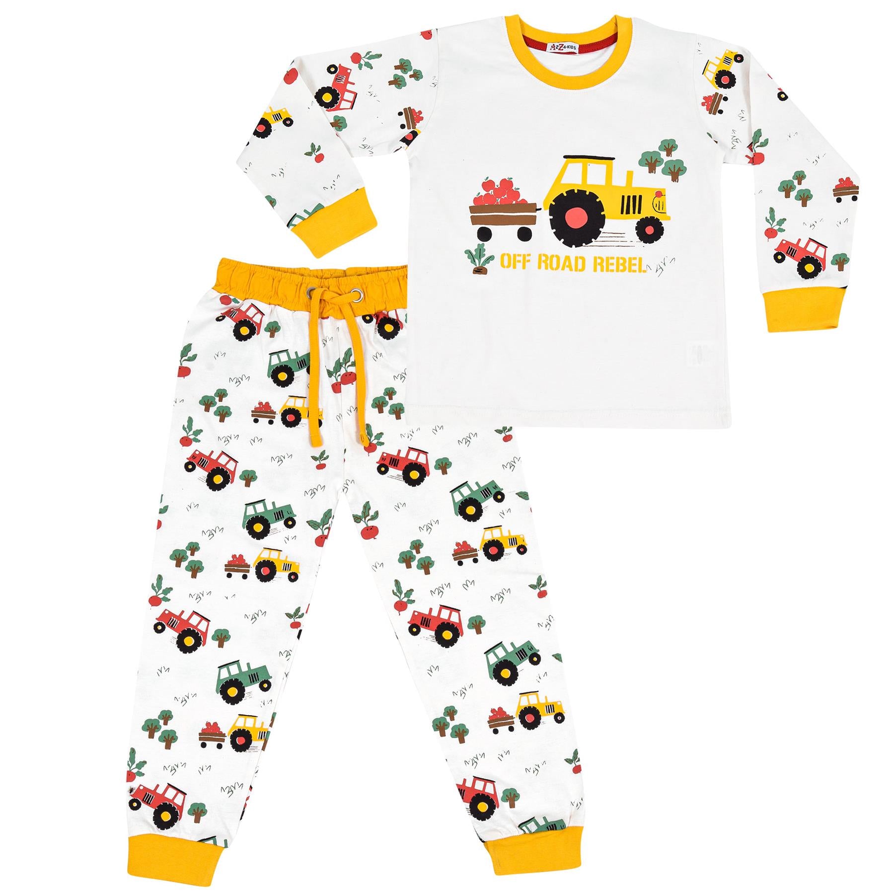 Kids Girls Boys You Are Tractor Print Pyjamas Set