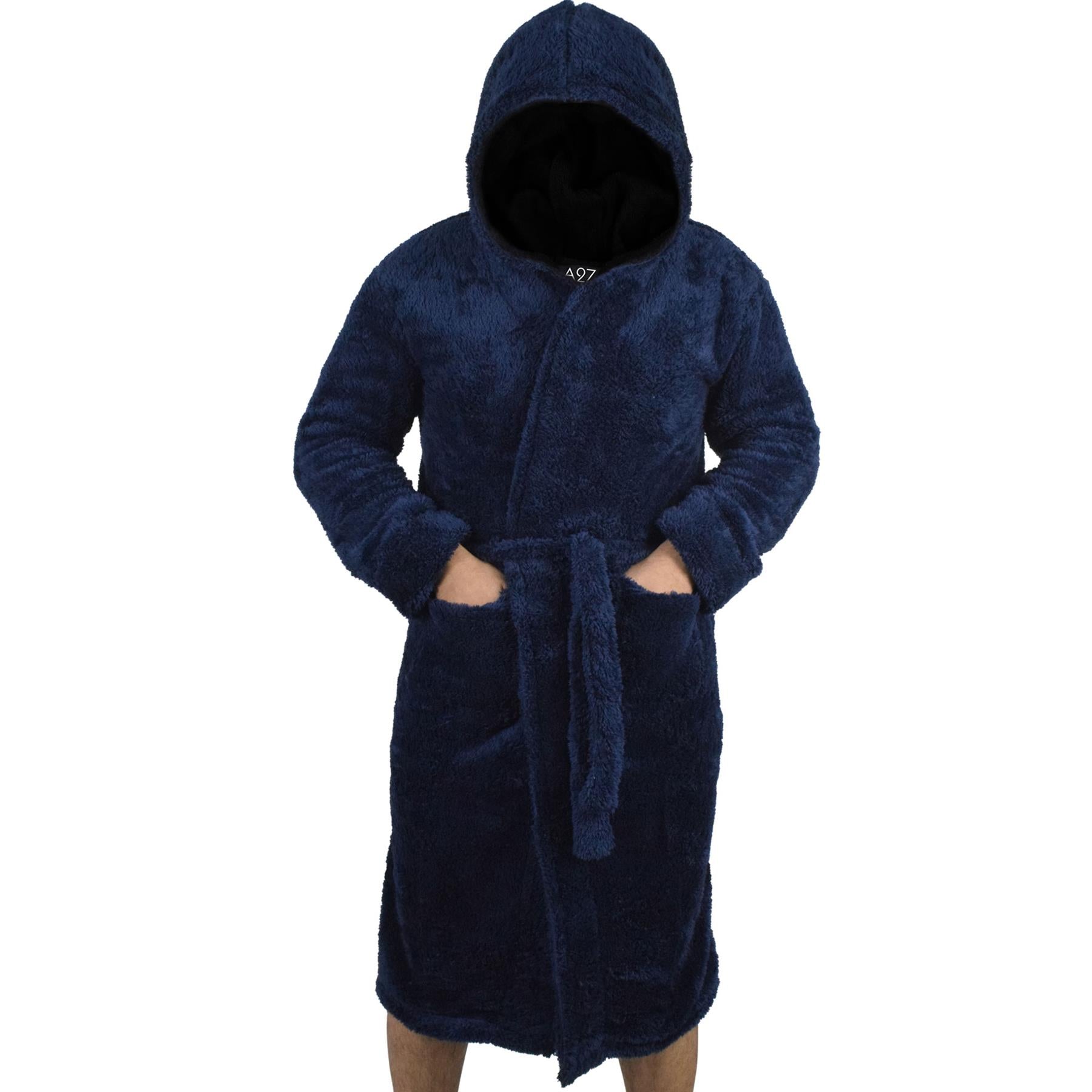 Adults Ladies Gents Fleece Hooded Bathrobe