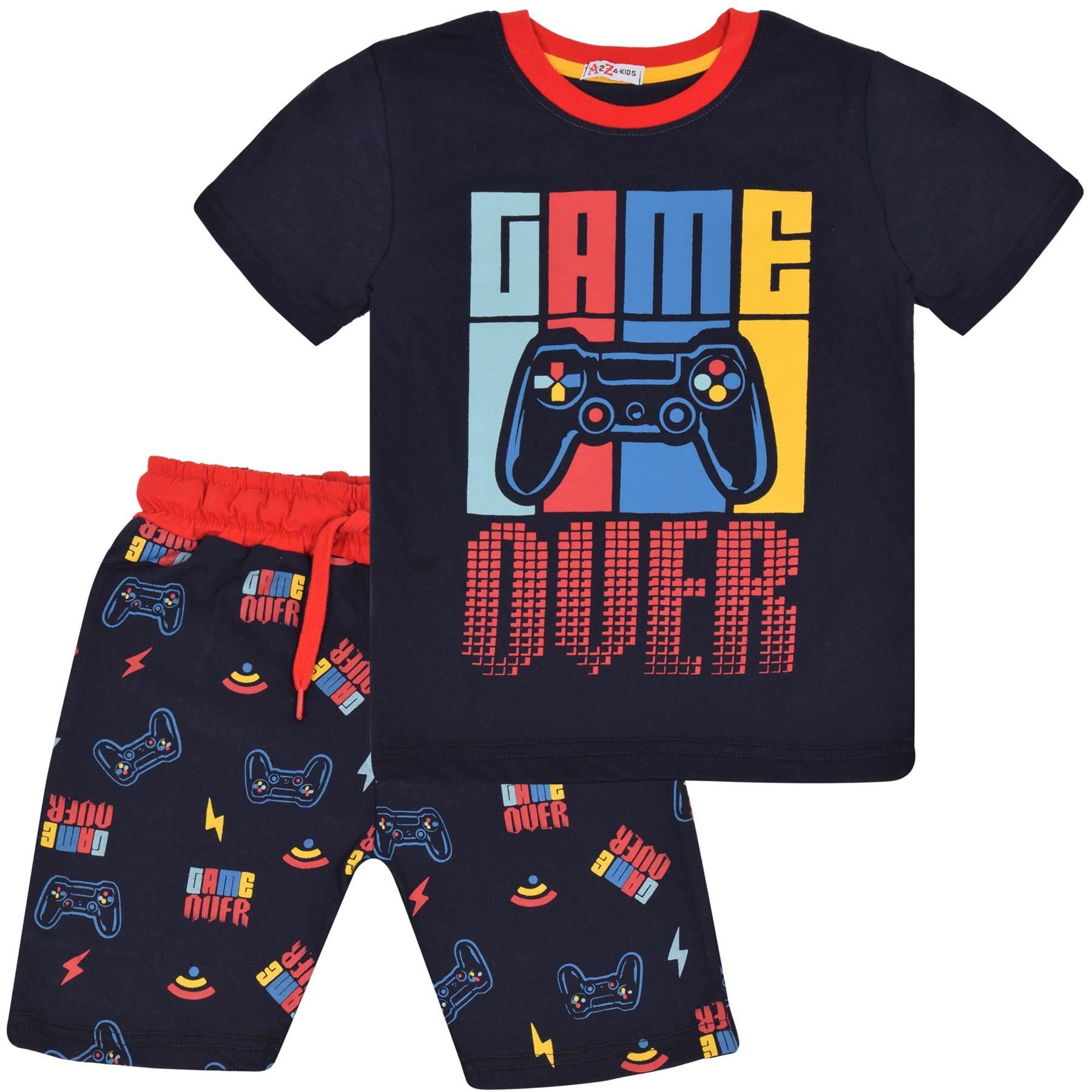 Kids Girls Boys Game Over Print Pyjamas Set