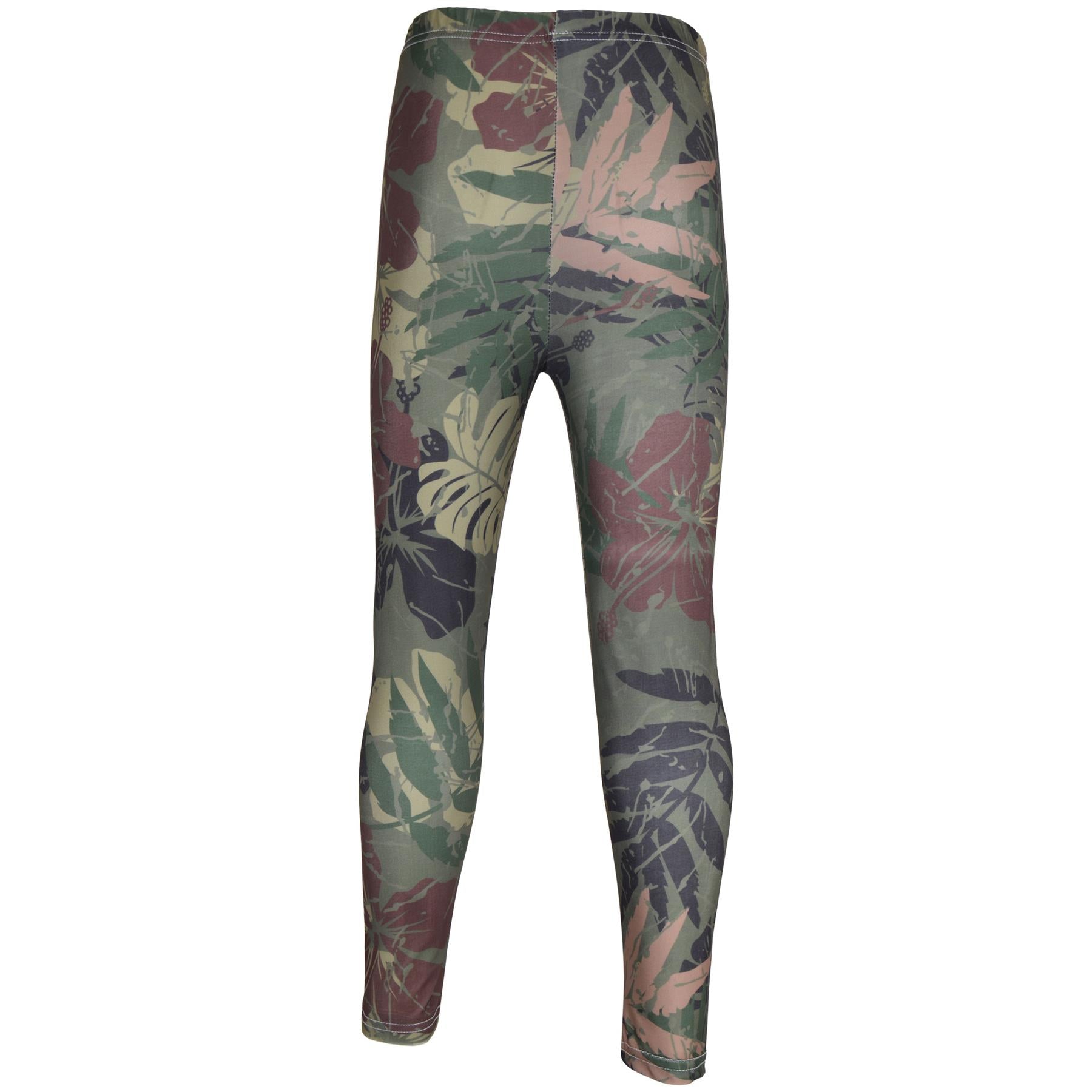 Kids Girls Camo Leaf Print Leggings