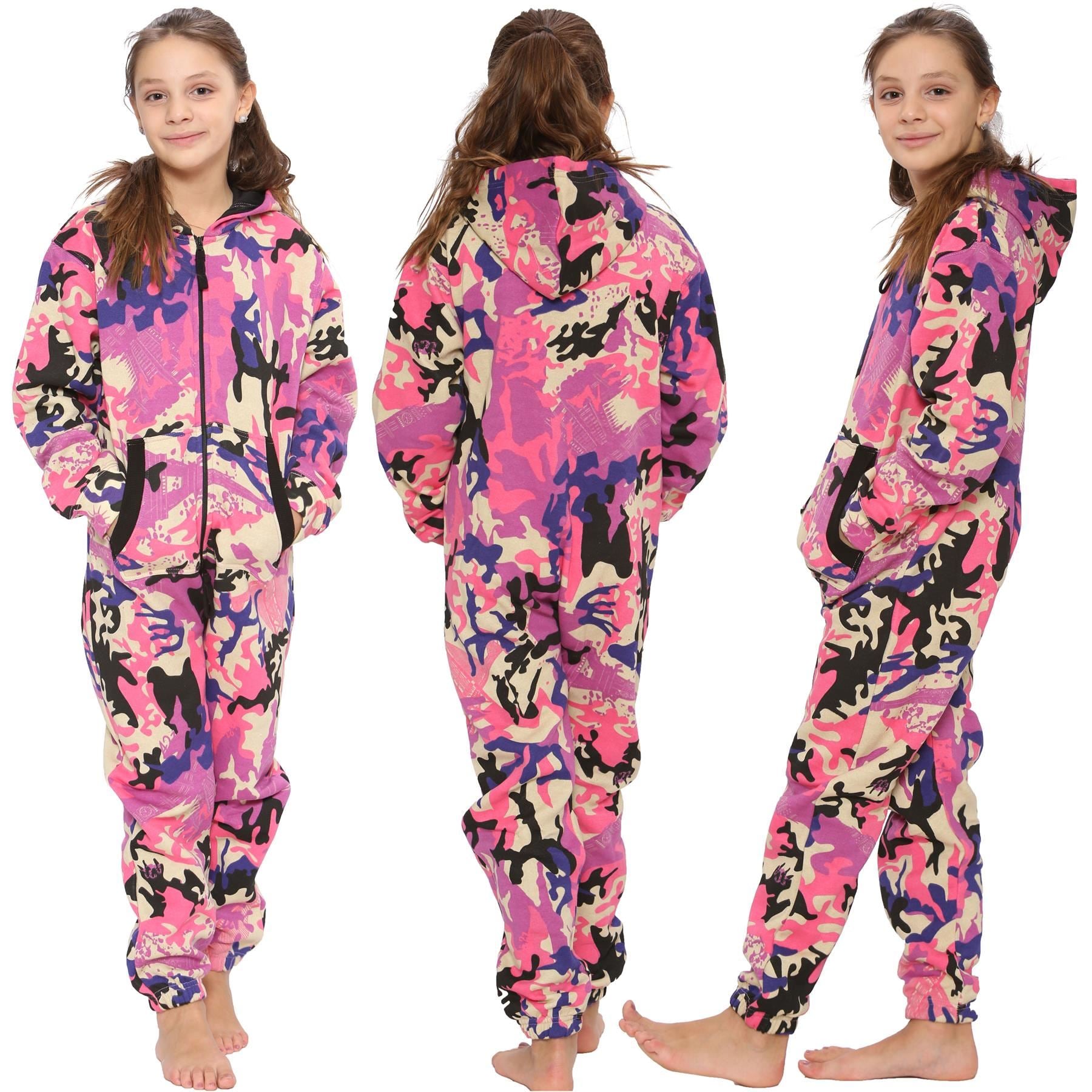 Girls Baby Pink Fleece Sleepsuit Onesie - Kids Clothing Store