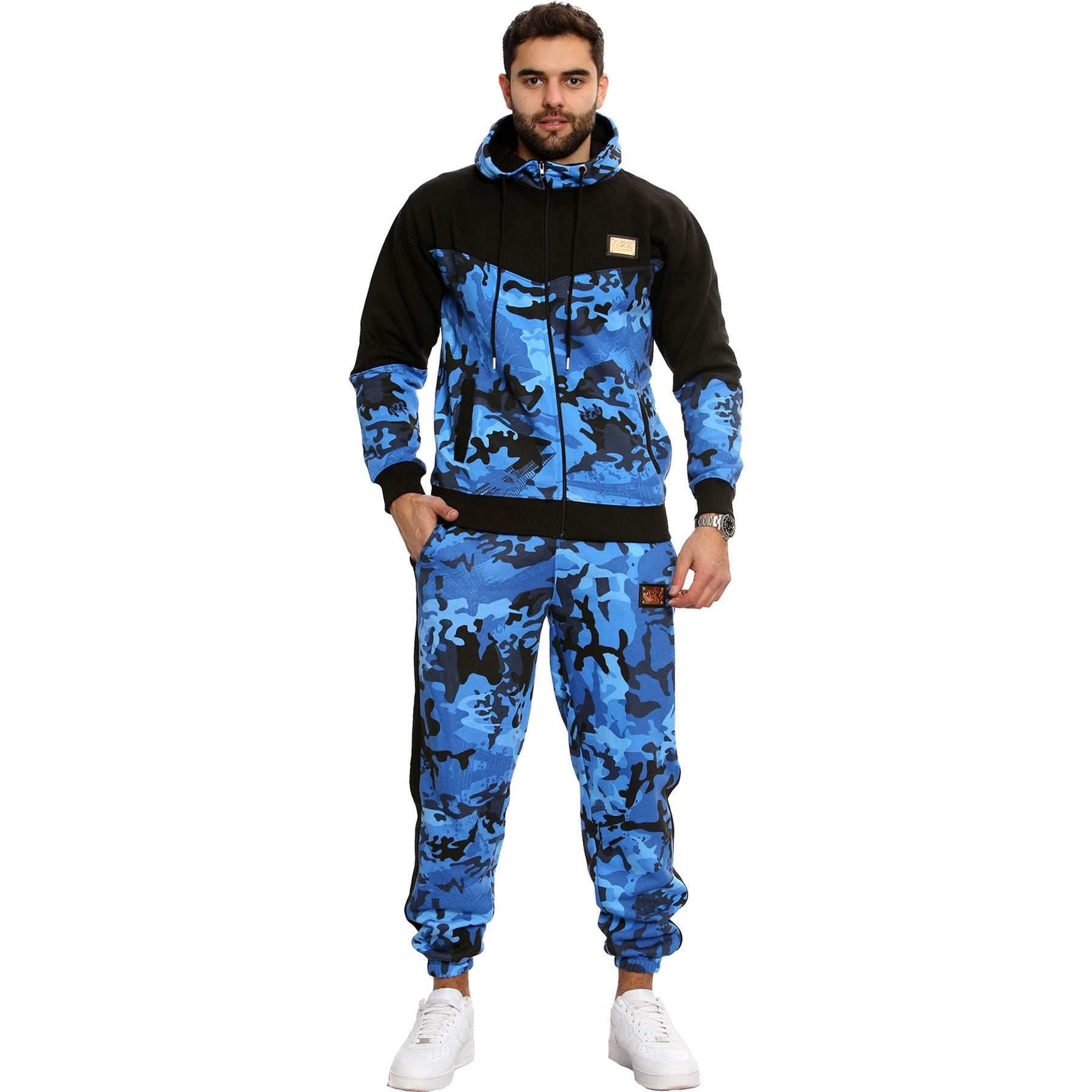 Mens Tracksuit Camouflage Hoodie Sweatpants Gents