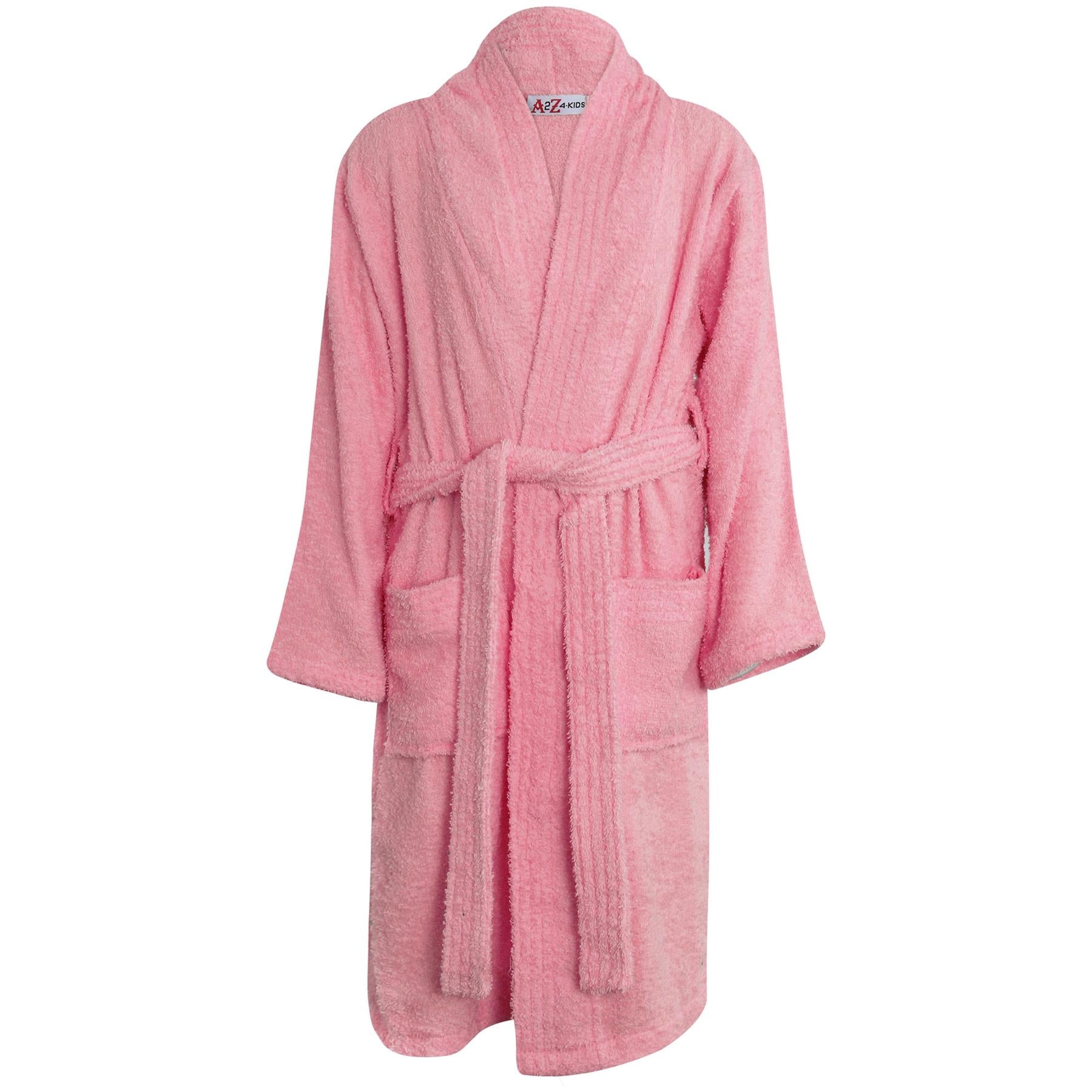 Kids Cotton Bathrobe Towelling Dressing Gown Unisex 5-13 Years