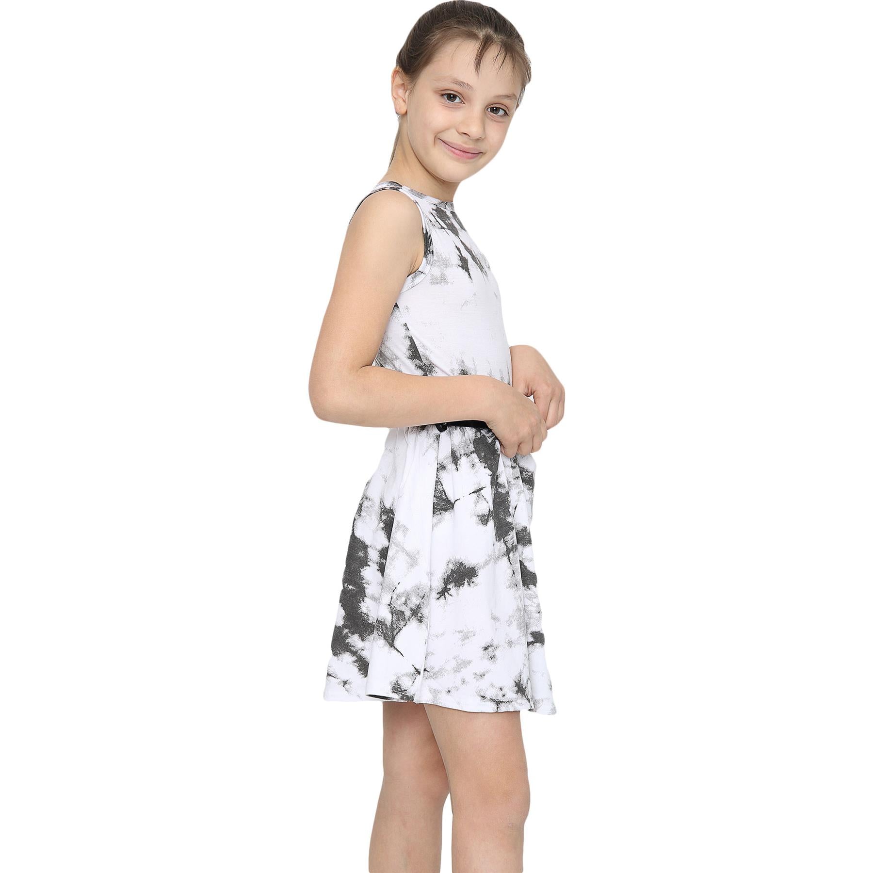 Kids Girls Tie Dye Print Skater Dresses