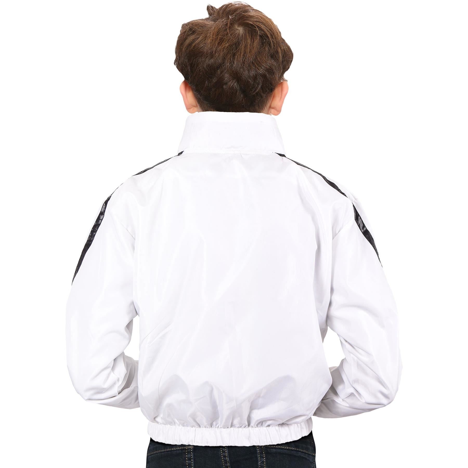 Kids Boys Girls Shower Proof Lightweight White Windbreaker Jacket