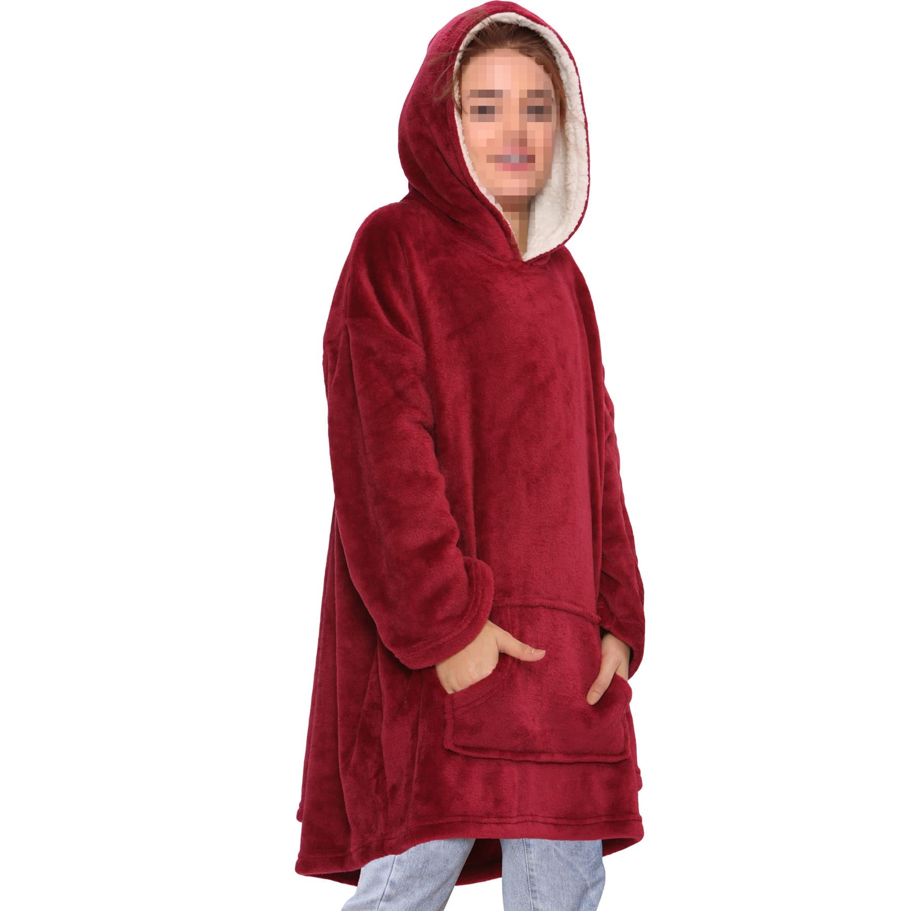 Unisex Men Ladies Oversized Hoodie Red Snuggle